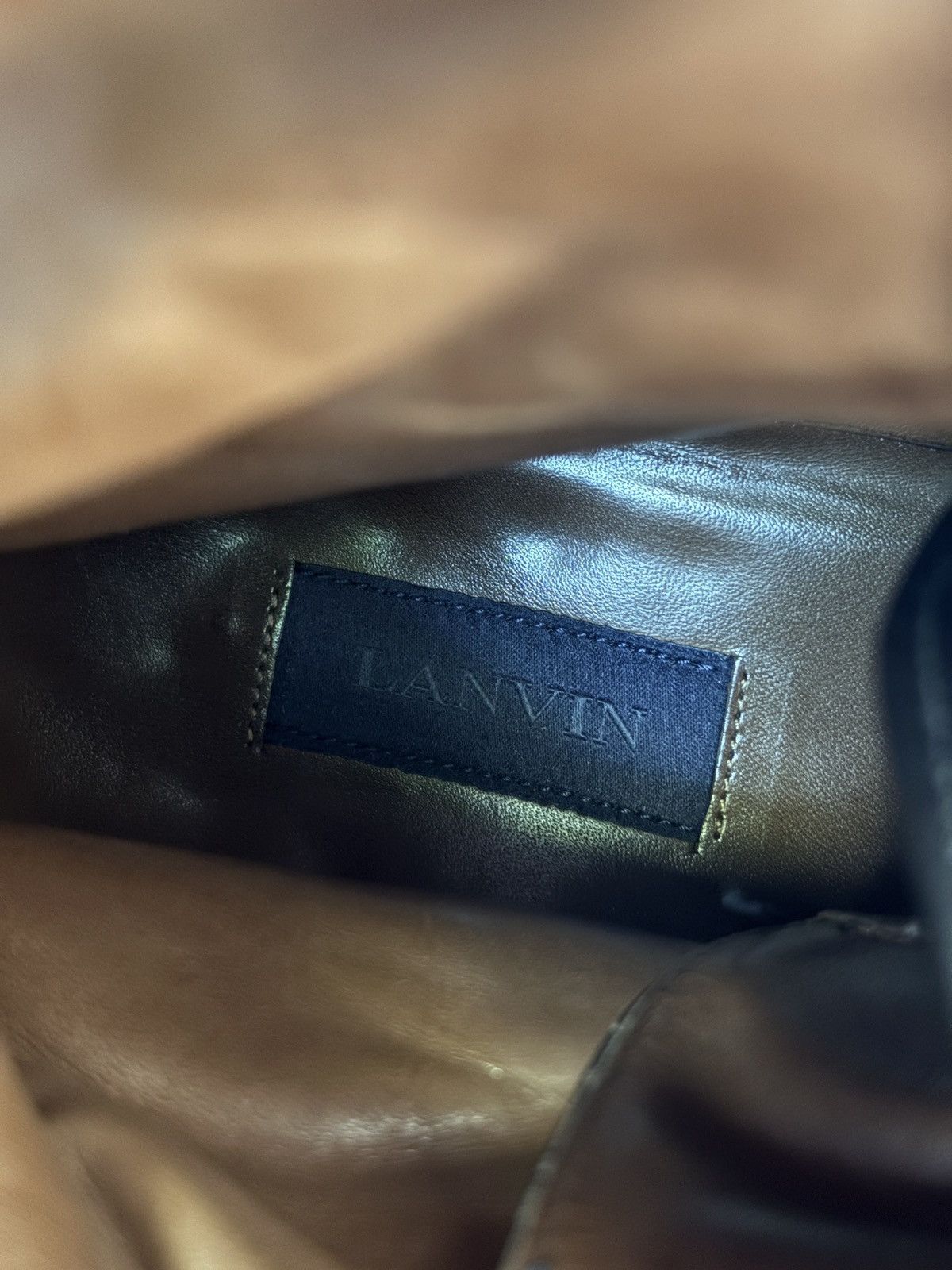 Lanvin Lanvin Boots Handmade in Italy Tall Combat Black Leather Size US 7 / EU 40 - 3 Thumbnail