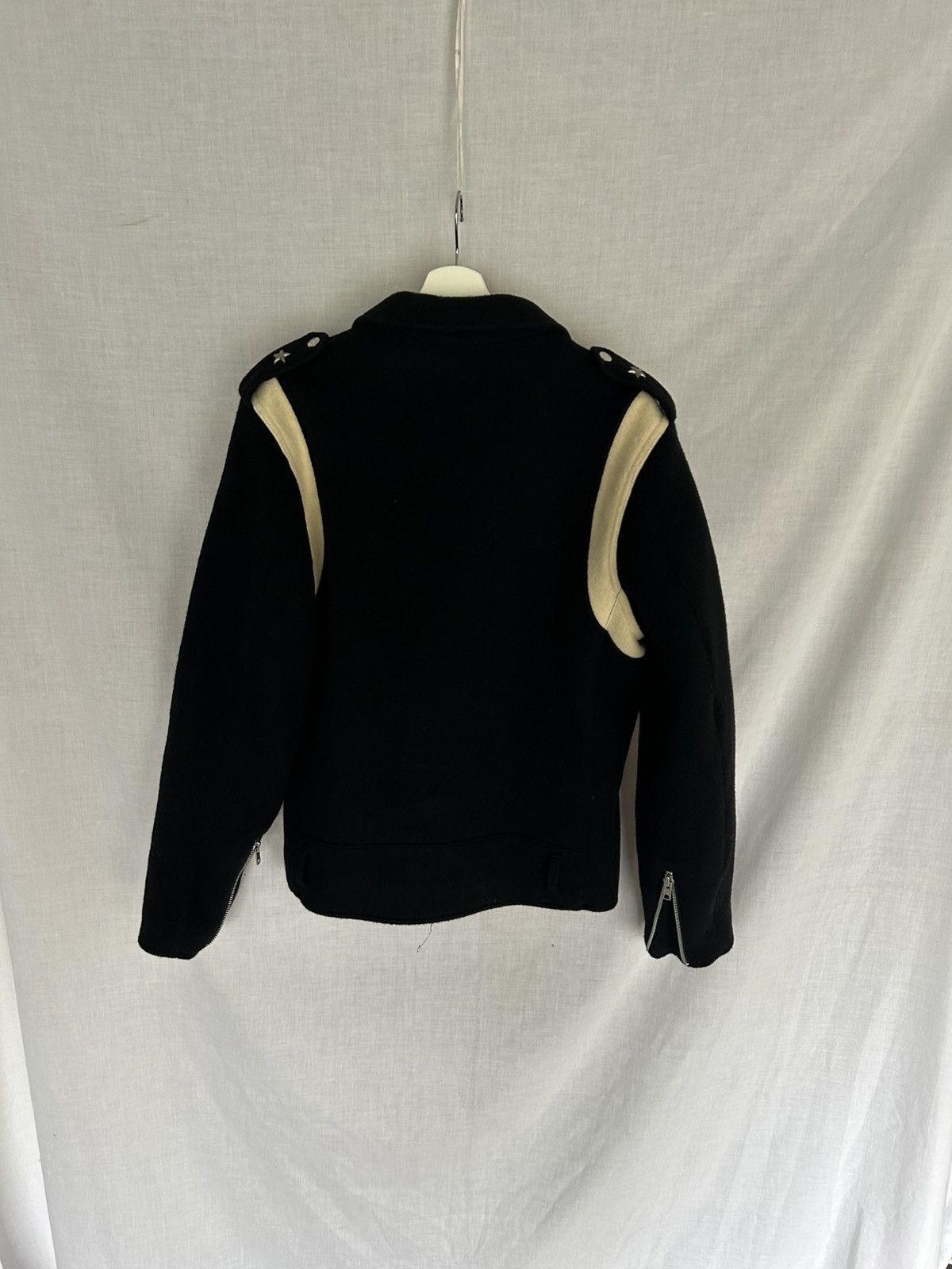Stussy STUSSY X SCHOTT PERFECTO WOOL STRIPED BLACK WHITE JACKET Size US L / EU 52-54 / 3 - 9 Thumbnail