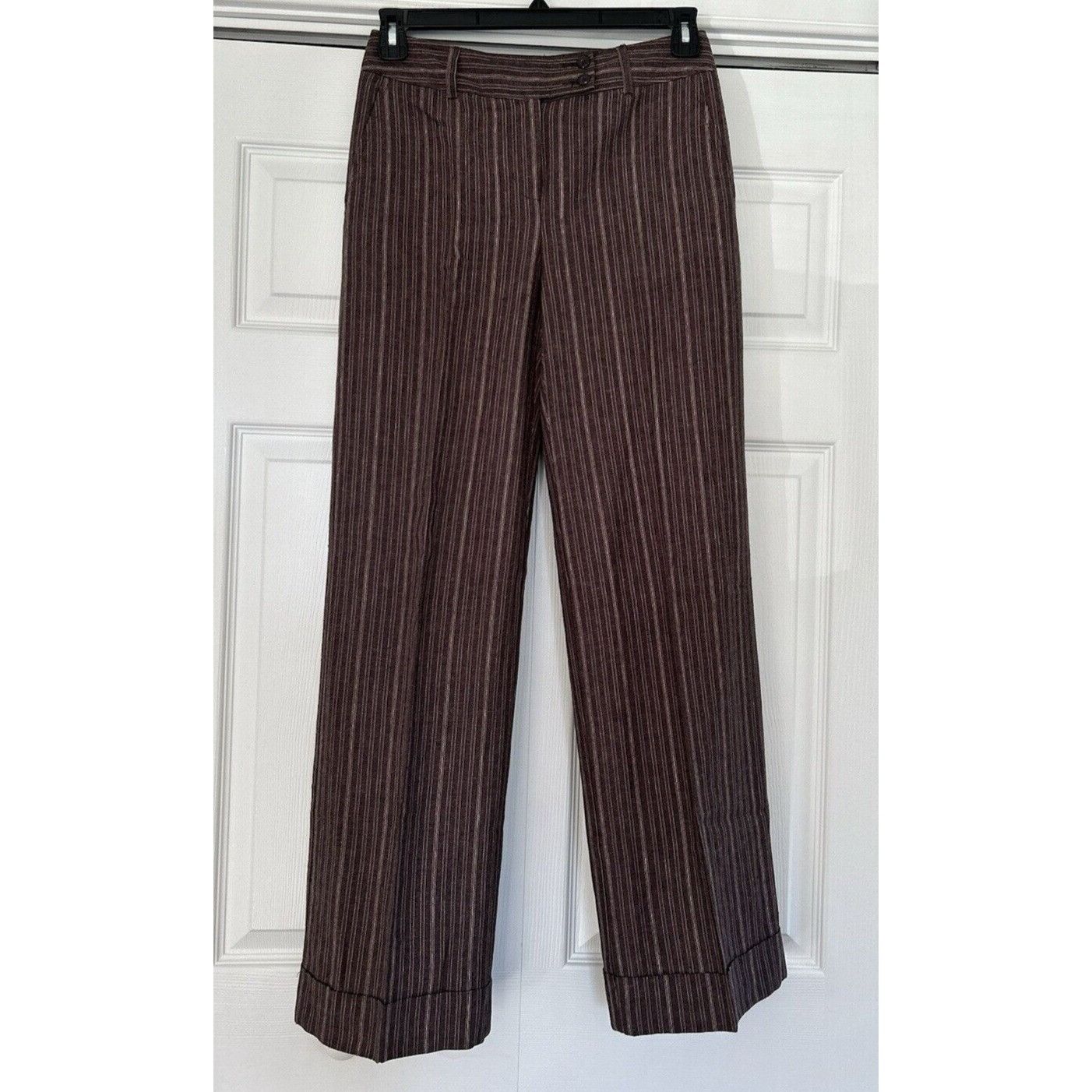 Van Heusen Van Heusen Studio Brown Multicolored Pin Stripes Wide Leg Cu Size 26" / US 2 / IT 38 - 1 Thumbnail