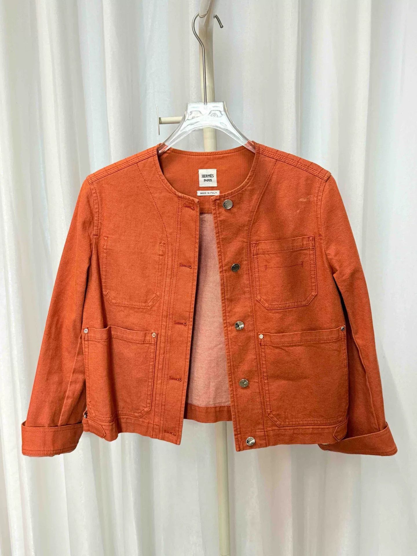Hermes hermes orange short denim jacket size 38 Size US M / EU 48-50 / 2 - 1 Thumbnail