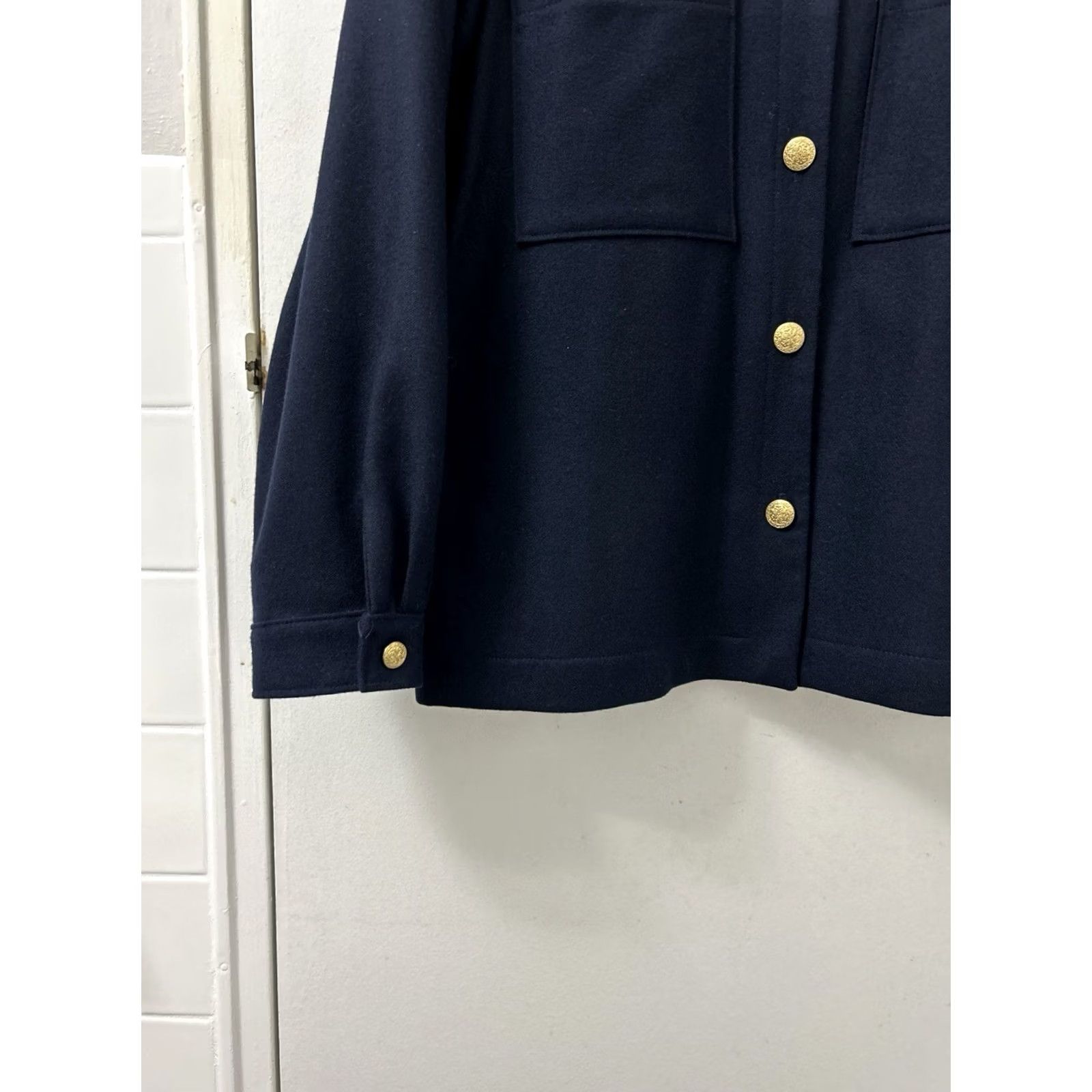 Vintage VINTAGE LL Bean Jacket Womens 16 Navy 100% Wool Made in USA Cardigan Gold Buttons Blue Wool Coat Women Size XXL / US 16-18 / IT 52-54 - 5 Thumbnail