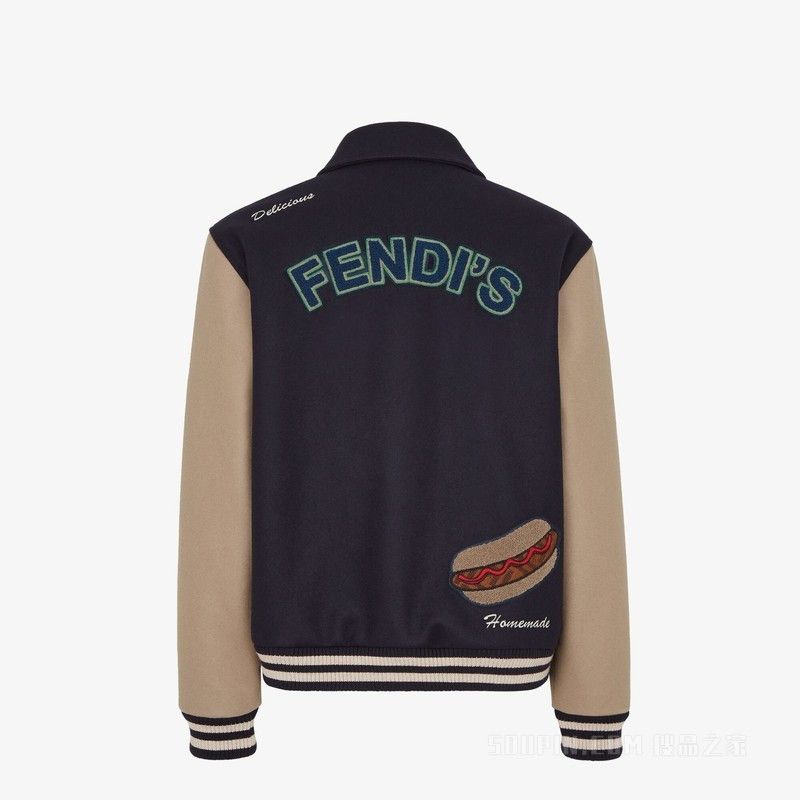 Fendi o1s1wg111125 Bomber Jacket in Blue/Beige Size US M / EU 48-50 / 2 - 2 Thumbnail