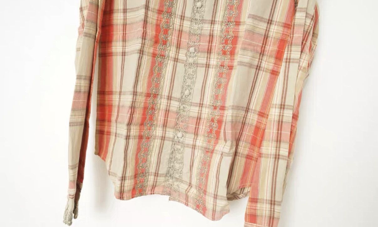 Iroquois Japan Iroquois Embroidered Mock Neck Plaid Shirt Size XS / US 0-2 / IT 36-38 - 4 Thumbnail