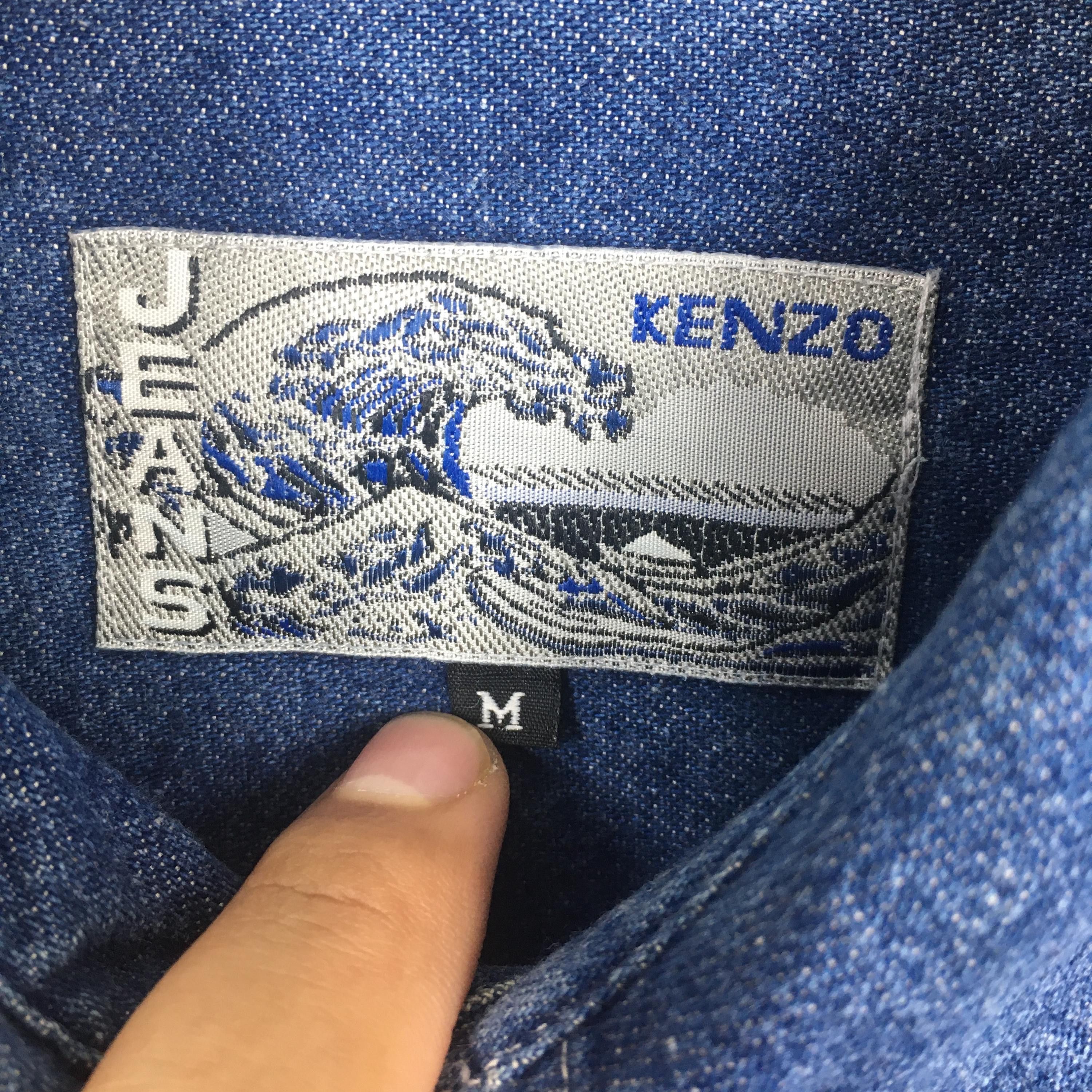 Kenzo × Vintage Vintage Kenzo Jeans Blue Chambray Button Up Shirt Medium Size US M / EU 48-50 / 2 - 5 Thumbnail