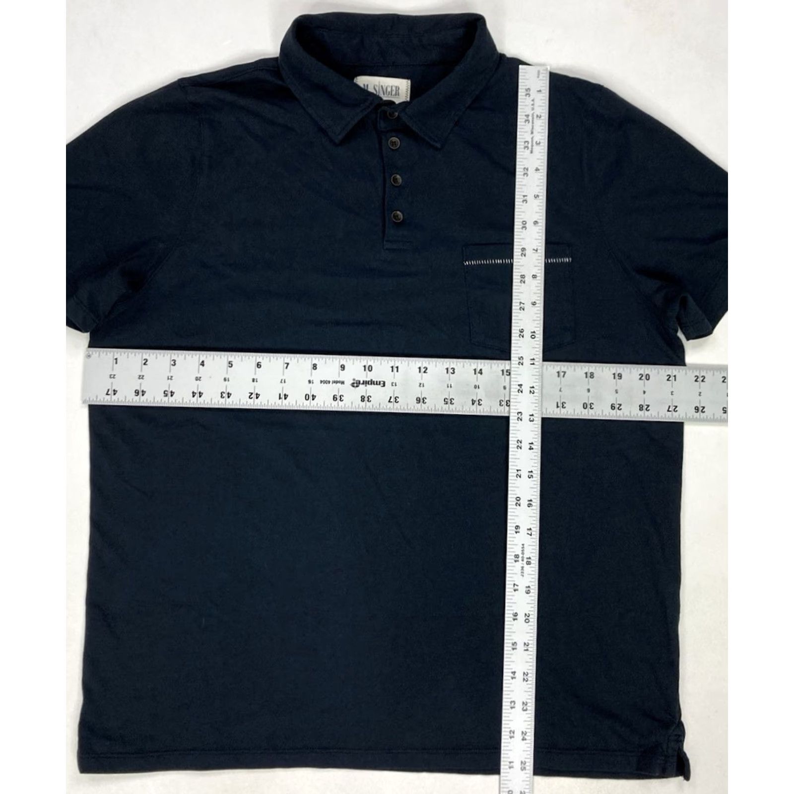 Vintage M Singer Polo Shirt Men Large Black Short Sleeve Pocket Shirt Size US L / EU 52-54 / 3 - 5 Thumbnail