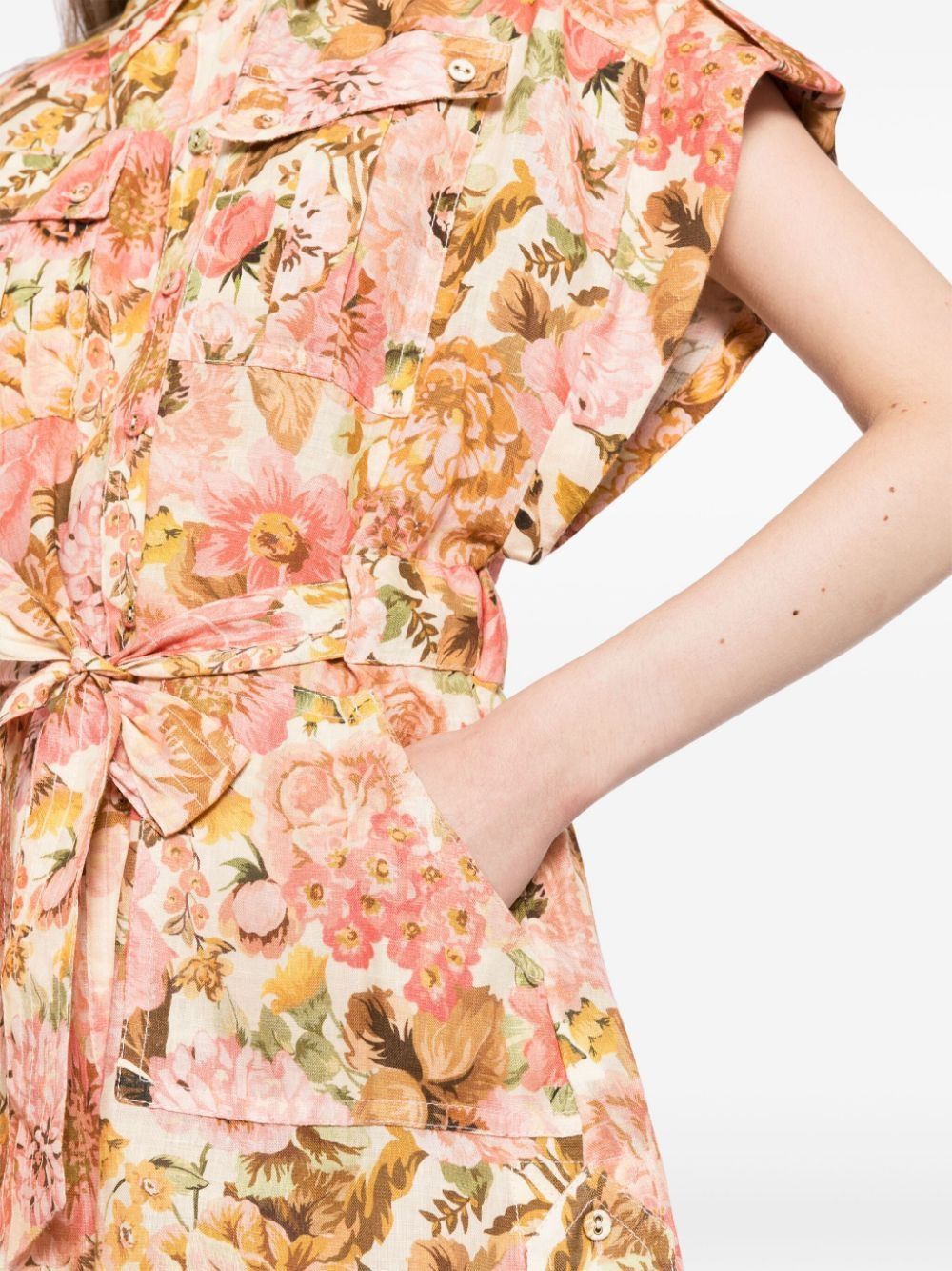 Zimmermann o1s22i1n1024 Short Floral Linen Jumpsuit in Multicolor Size 30" / US 8 / IT 44 - 5 Thumbnail