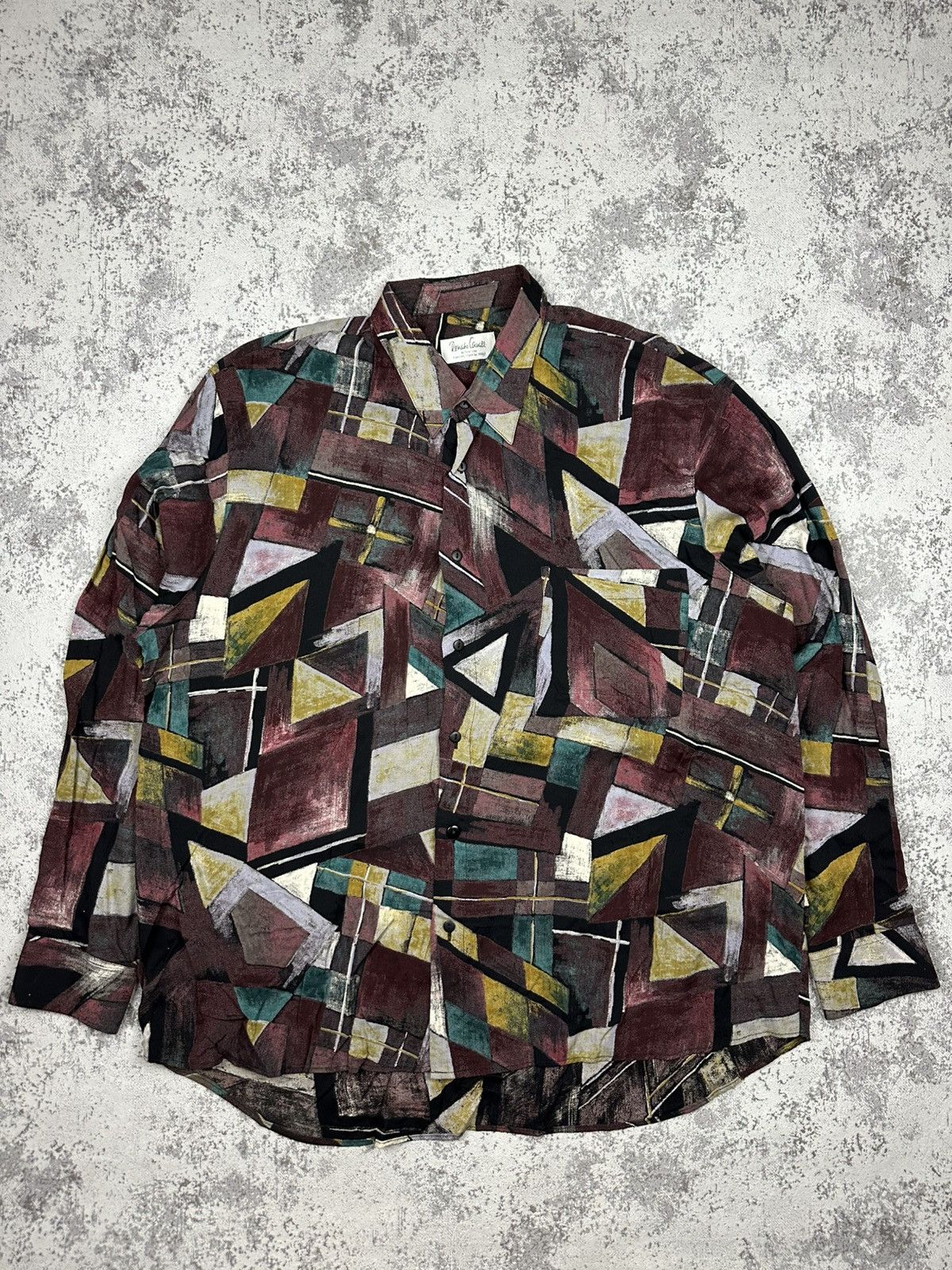 Vintage Vintage Renato Casali Abstract Art Shirt Long Sleeve Viscose Size US XL / EU 56 / 4 - 1 Thumbnail
