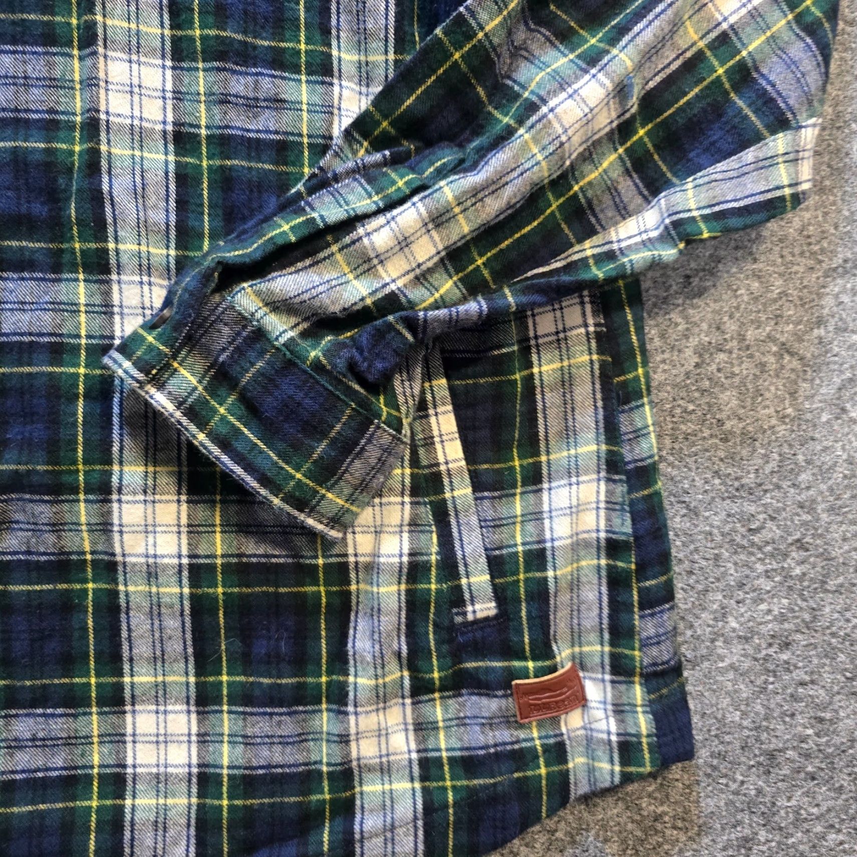 Vintage LL Bean Top Womens M Green Scotch Plaid Flannel Relaxed Full Zip Hoodie Shirt Size M / US 6-8 / IT 42-44 - 3 Thumbnail