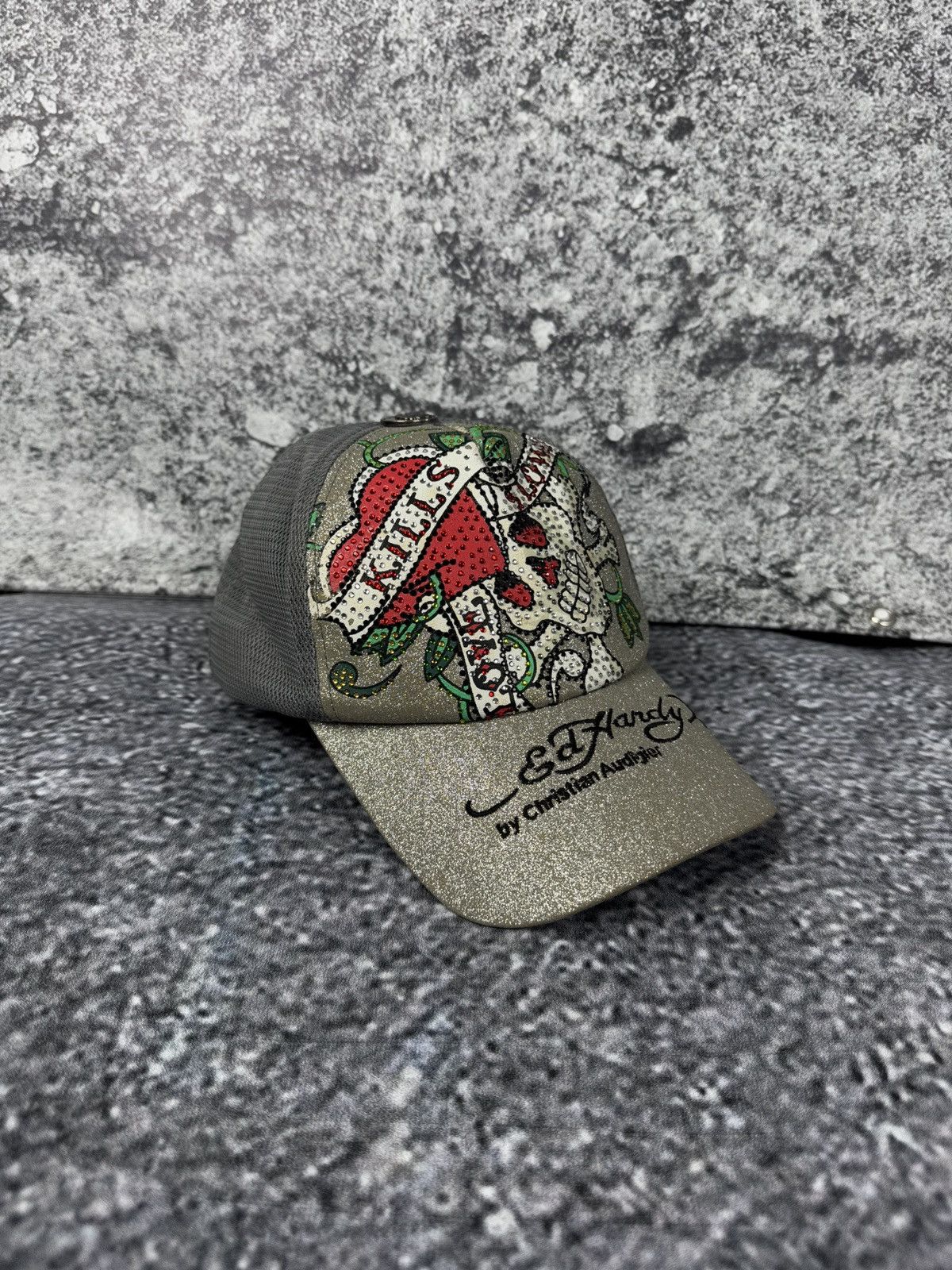 Ed Hardy Ed Hardy Baseball Cap Vintage Tattoo Wear Kills Love Slowly Size ONE SIZE - 1 Thumbnail