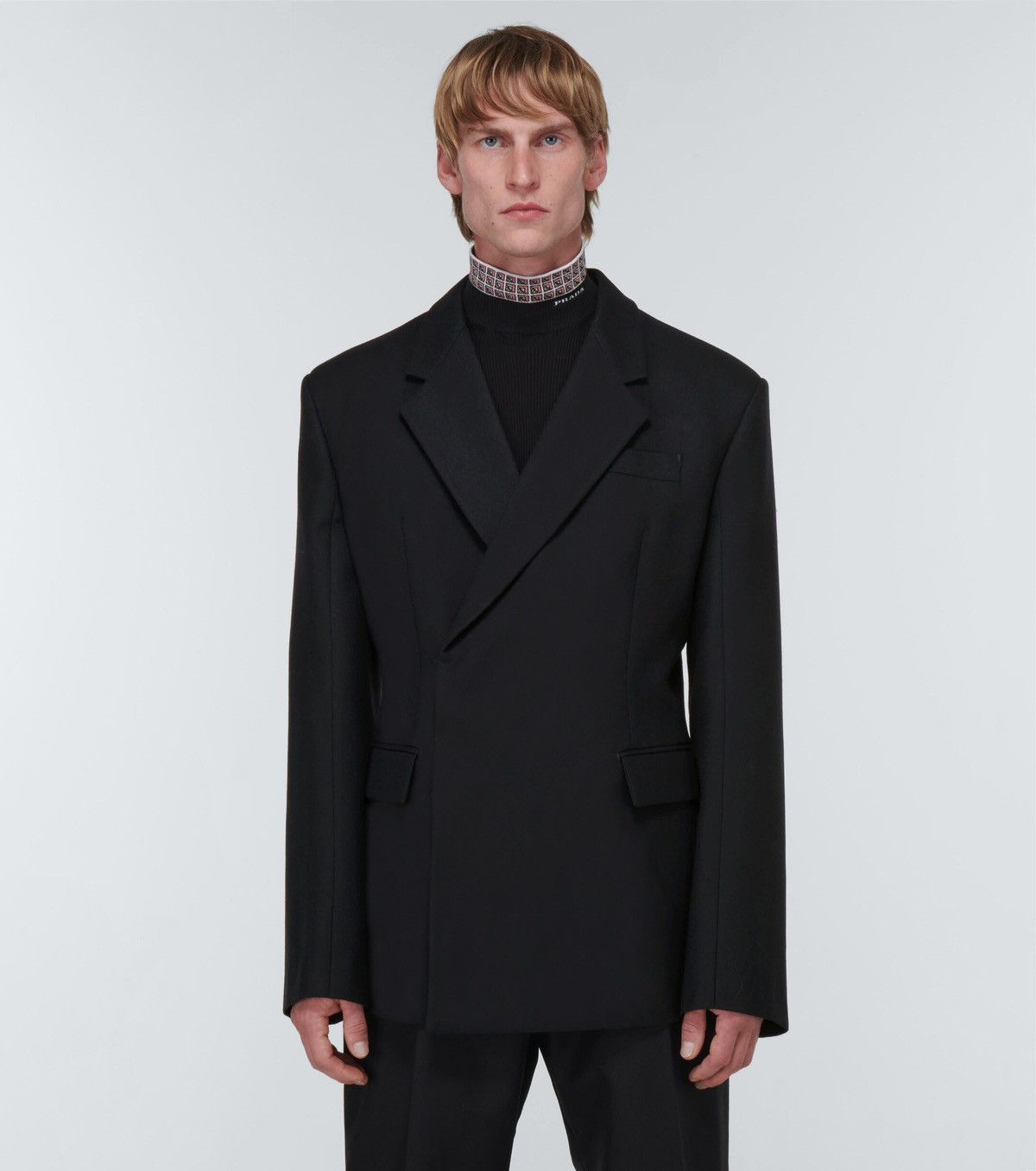 Prada PRADA 2022 Runway Double Breasted Wool Blazer Jacket Black Size 36R - 3 Thumbnail