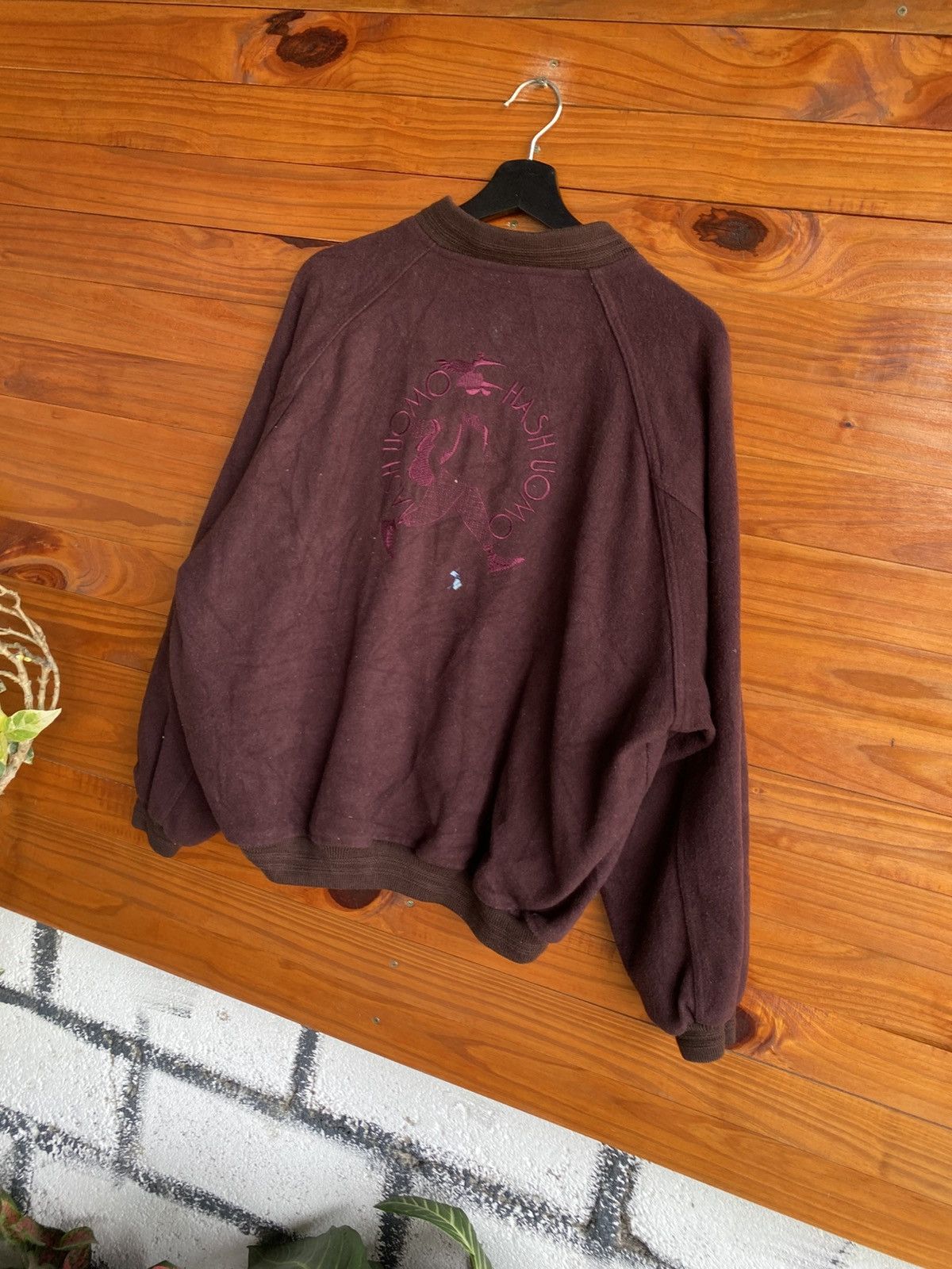 Japanese Brand Vintage HASH Uomo Cheerful Dog Wool Bomber Jacket Size US L / EU 52-54 / 3 - 10 Thumbnail