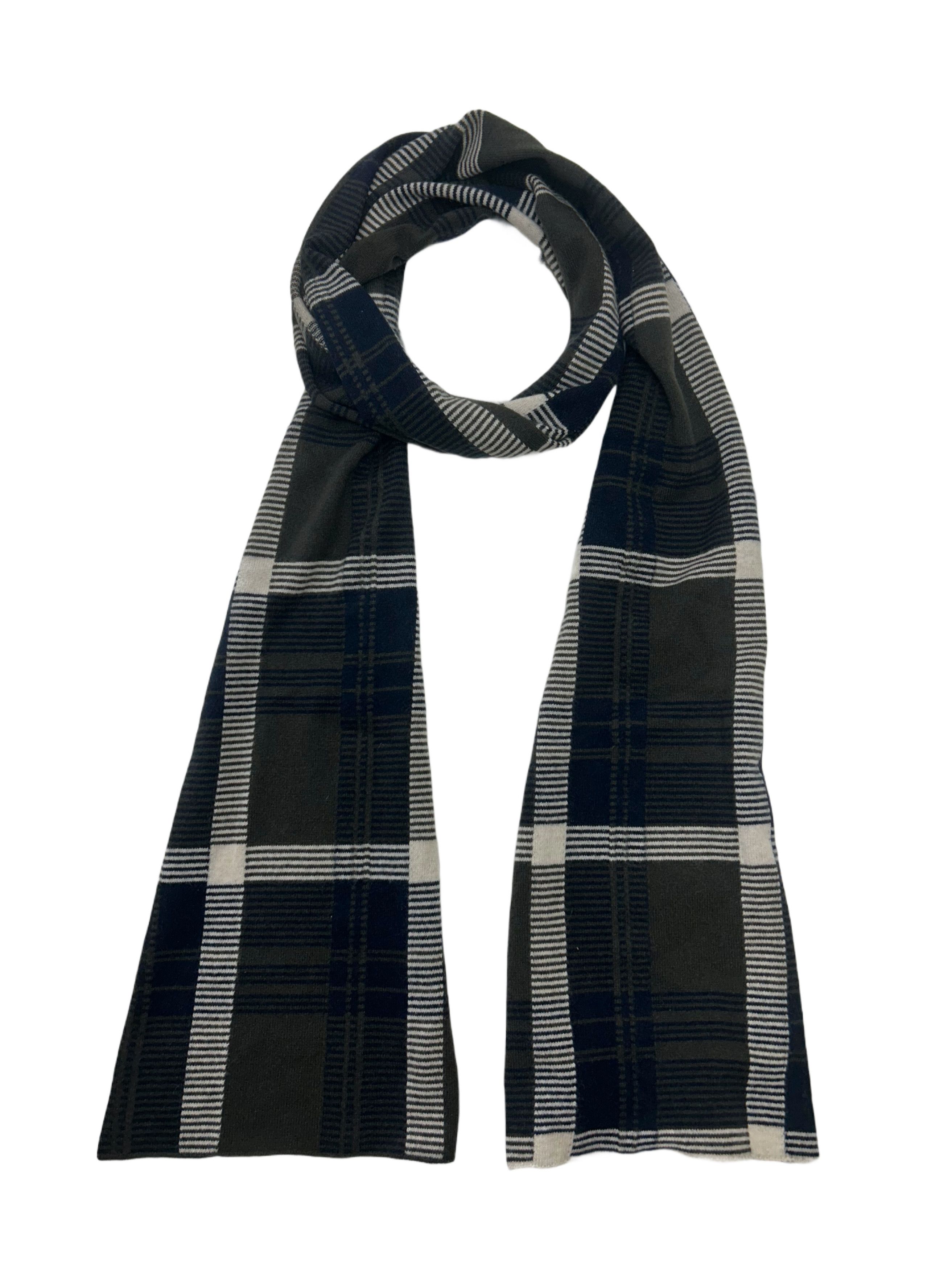 Cruciani Crucani Multi Coloured Plaid Check Cashmere Scarf Size ONE SIZE - 1 Thumbnail
