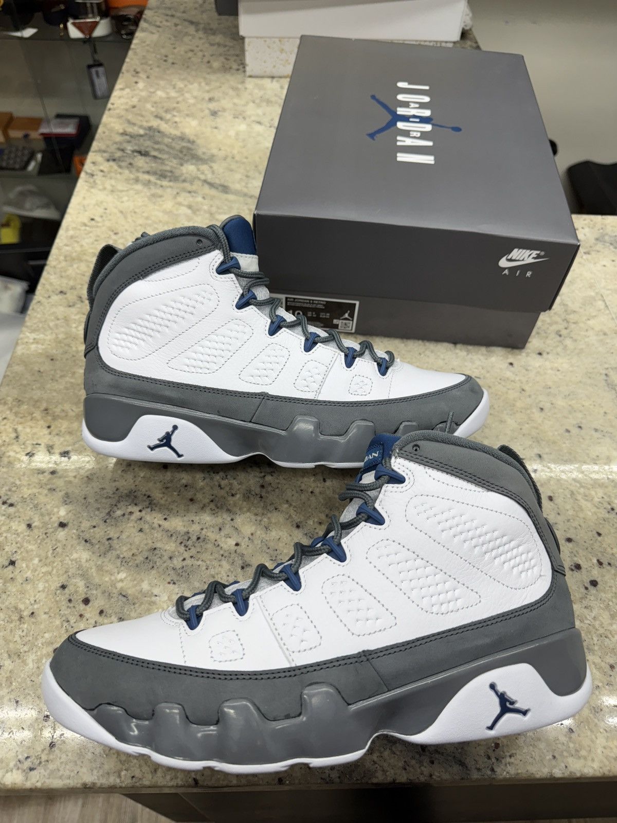 Jordan Brand Jordan 9 Retro Flint Grey French Blues Size US 10 / EU 43 - 1 Thumbnail