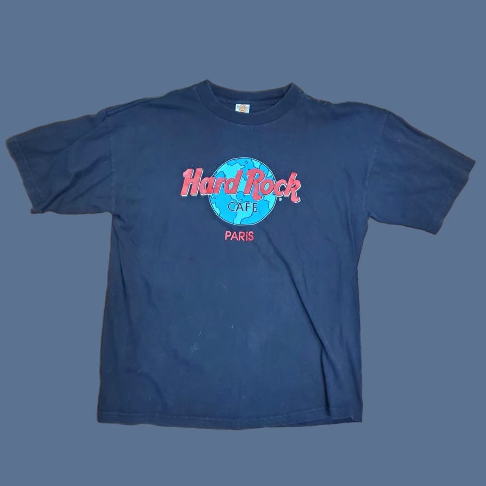 Hard Rock Cafe VINTAGE Hard Rock Cafe Shirt Mens Large Black Paris France Graphic Tee 90s Size US L / EU 52-54 / 3 - 1 Thumbnail