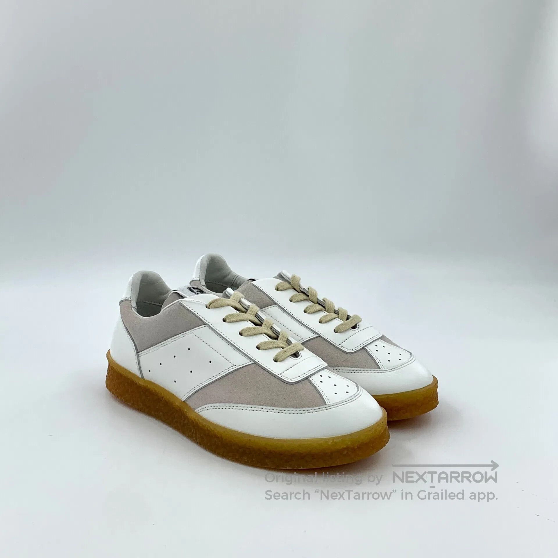 Maison Margiela Maison Margiela White Leather Laced Casual Flat Loafers| Size US 7.5 / IT 37.5 - 2 Thumbnail