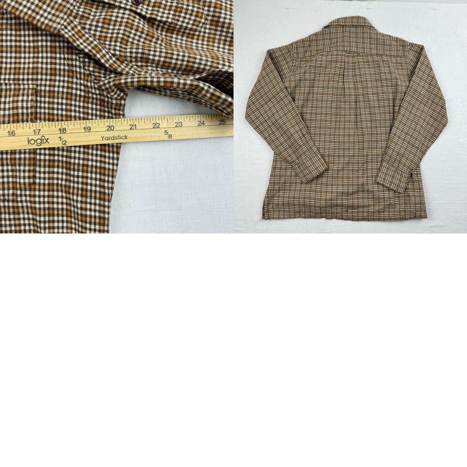 Sears VINTAGE Sears Flannel Shirt Adult Medium Brown Plaid Collared Button Up Size US M / EU 48-50 / 2 - 8 Thumbnail