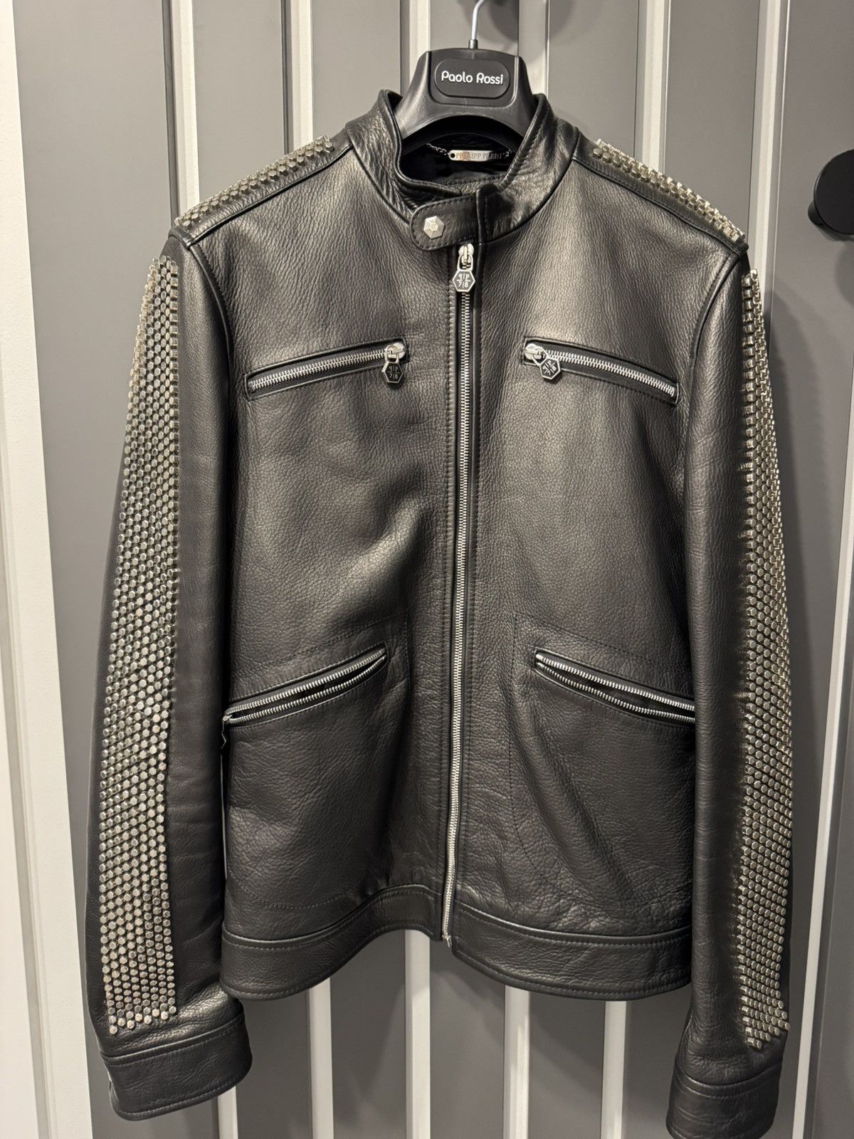 Philipp Plein Philipp Plein Leather Studded Biker Jacket Size US M / EU 48-50 / 2 - 2 Thumbnail