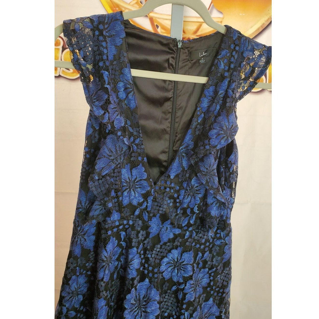 Lulus LuLus Royal Blue Lace Sheath Dress Nude Lined V-Neck Size S Size S / US 4 / IT 40 - 3 Thumbnail