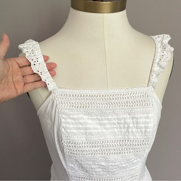 Other White Embroidered Indian Cotton Sleeveless Dress - Small Size S / US 4 / IT 40 - 4 Thumbnail