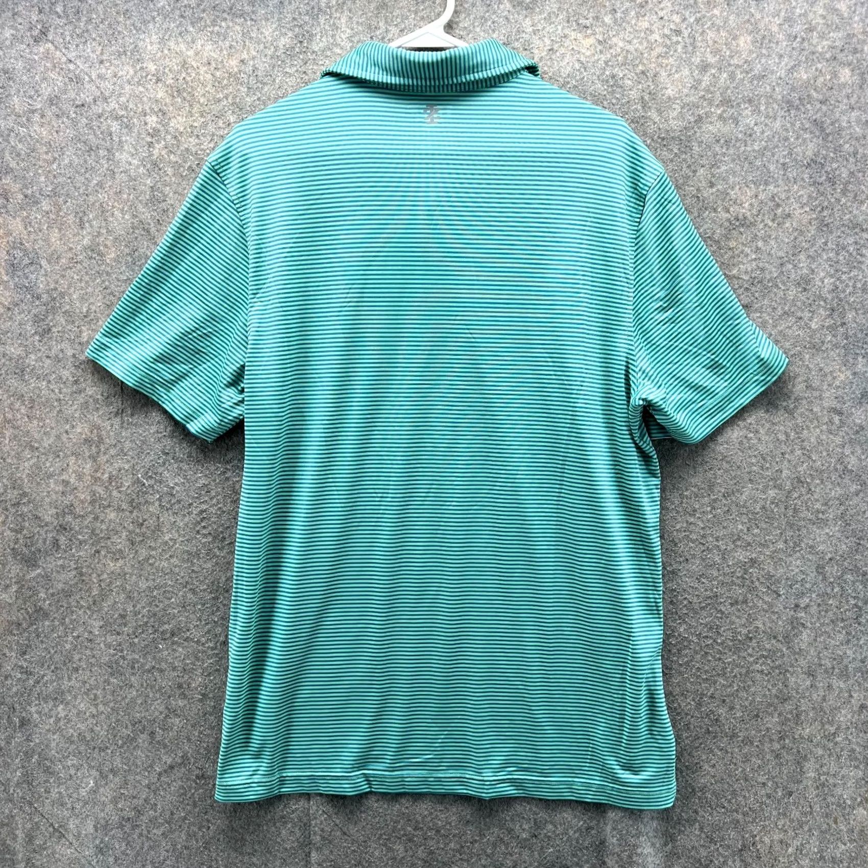 Izod Izod Polo Shirt Men Medium Teal Striped Polyester Golf Stretch Fit Shirt Size US M / EU 48-50 / 2 - 3 Thumbnail