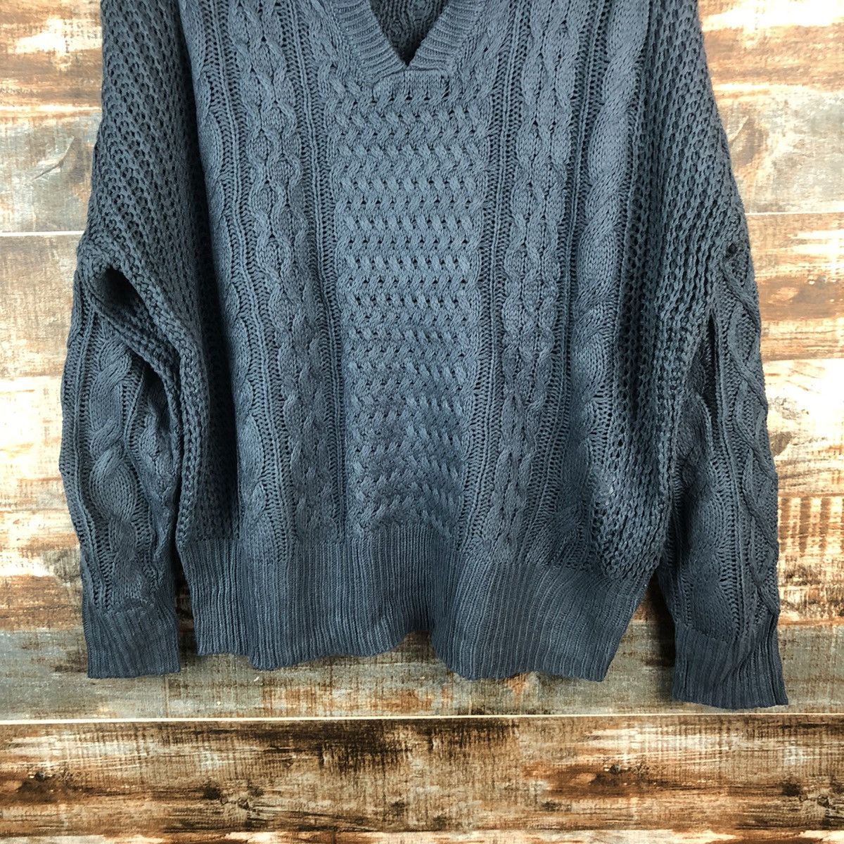 Homespun Knitwear × Japanese Brand DL Japan Vintage sweatshirt Green cable Knitwear #C500 Size US L / EU 52-54 / 3 - 6 Thumbnail