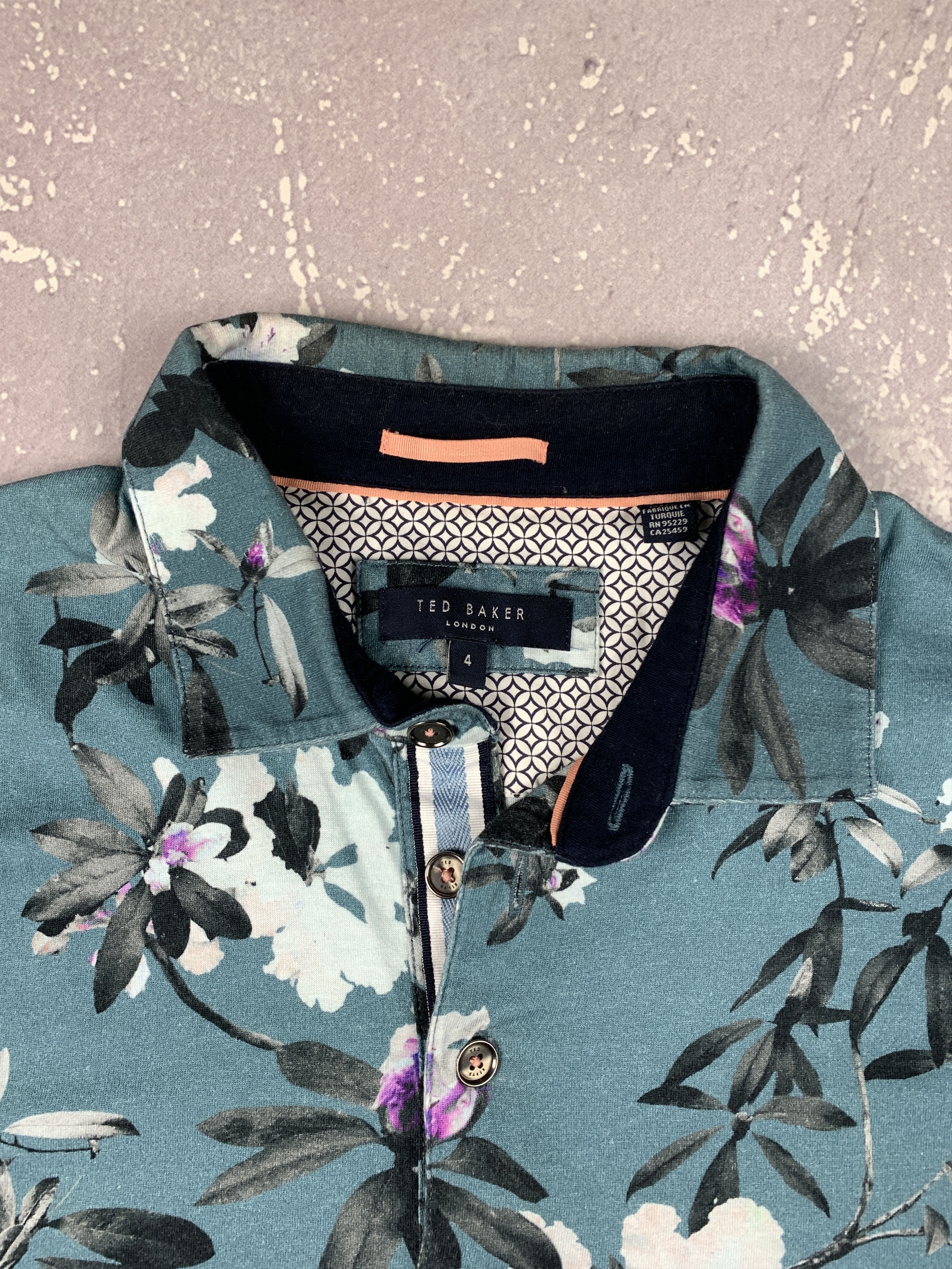 Ted Baker Ted Baker Hawaiian Paisley Floral Polo T Shirt Size US L / EU 52-54 / 3 - 5 Thumbnail