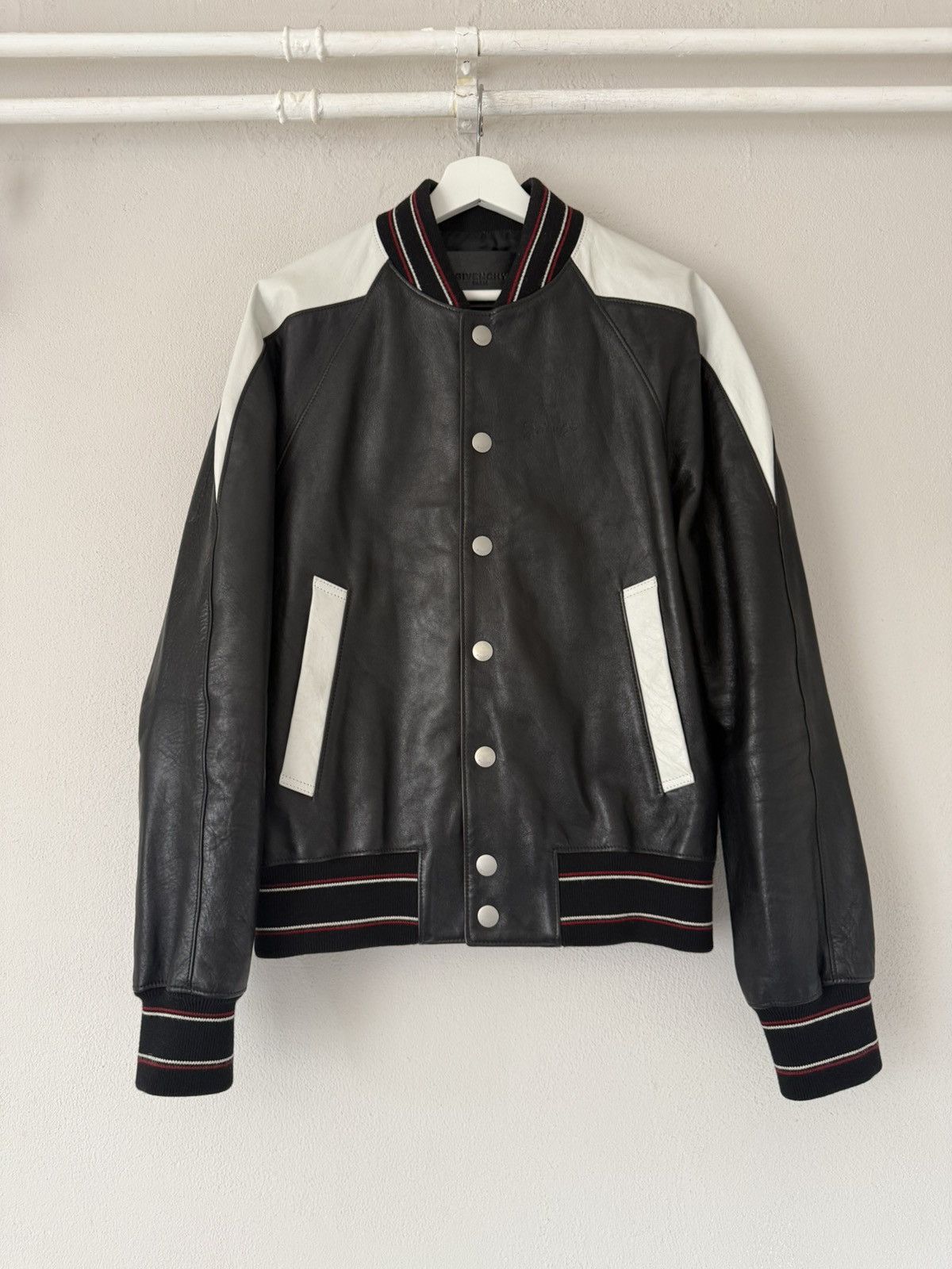 Givenchy Givenchy Calfskin Varsity Jacket with Embroidered Logo Size US L / EU 52-54 / 3 - 2 Thumbnail