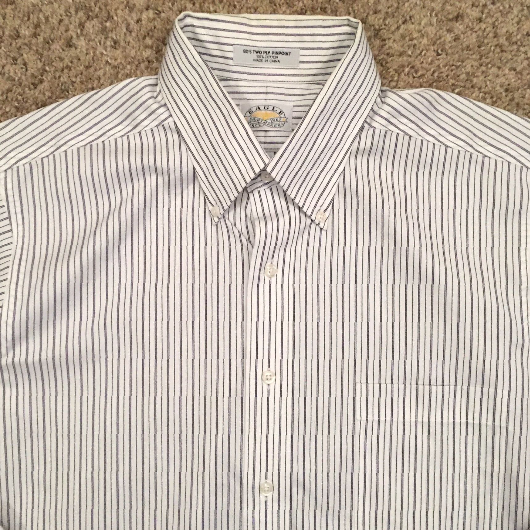 Vintage Eagle Shirtmakers Shirt Mens 16 Purple Striped Long Sleeve Button-Down Shirt Size US L / EU 52-54 / 3 - 3 Thumbnail