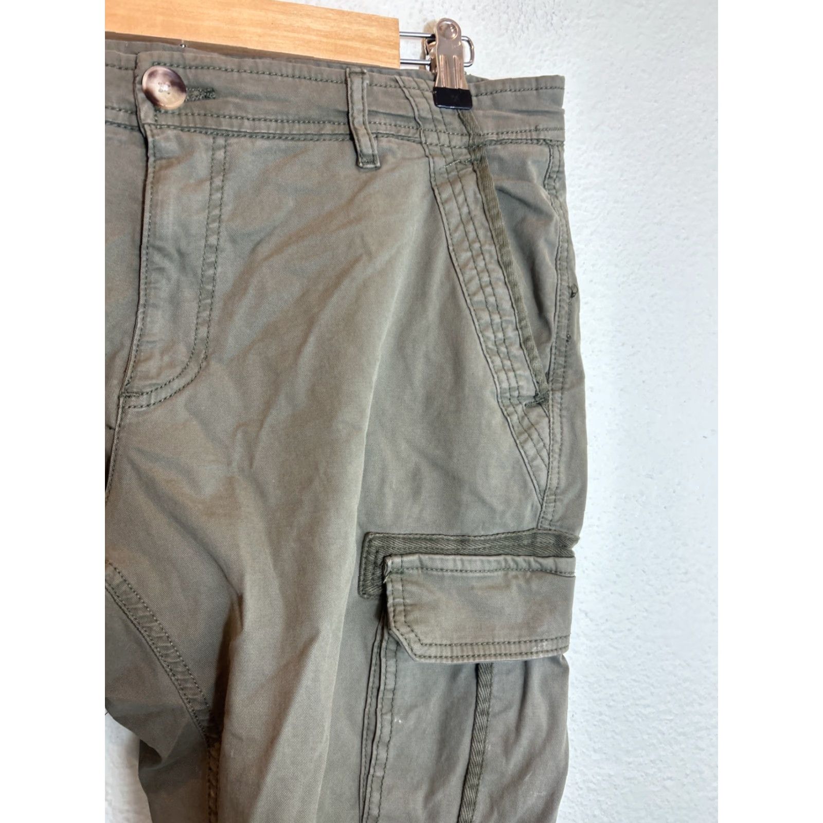 Vintage Sun Stone Ouigi Theodore Green Utility Cargo Pant Men’s Pants Sz 33 Rear Pocket Cargo Pants Green Olive 33 Inseam Mens Size US 33 - 5 Thumbnail