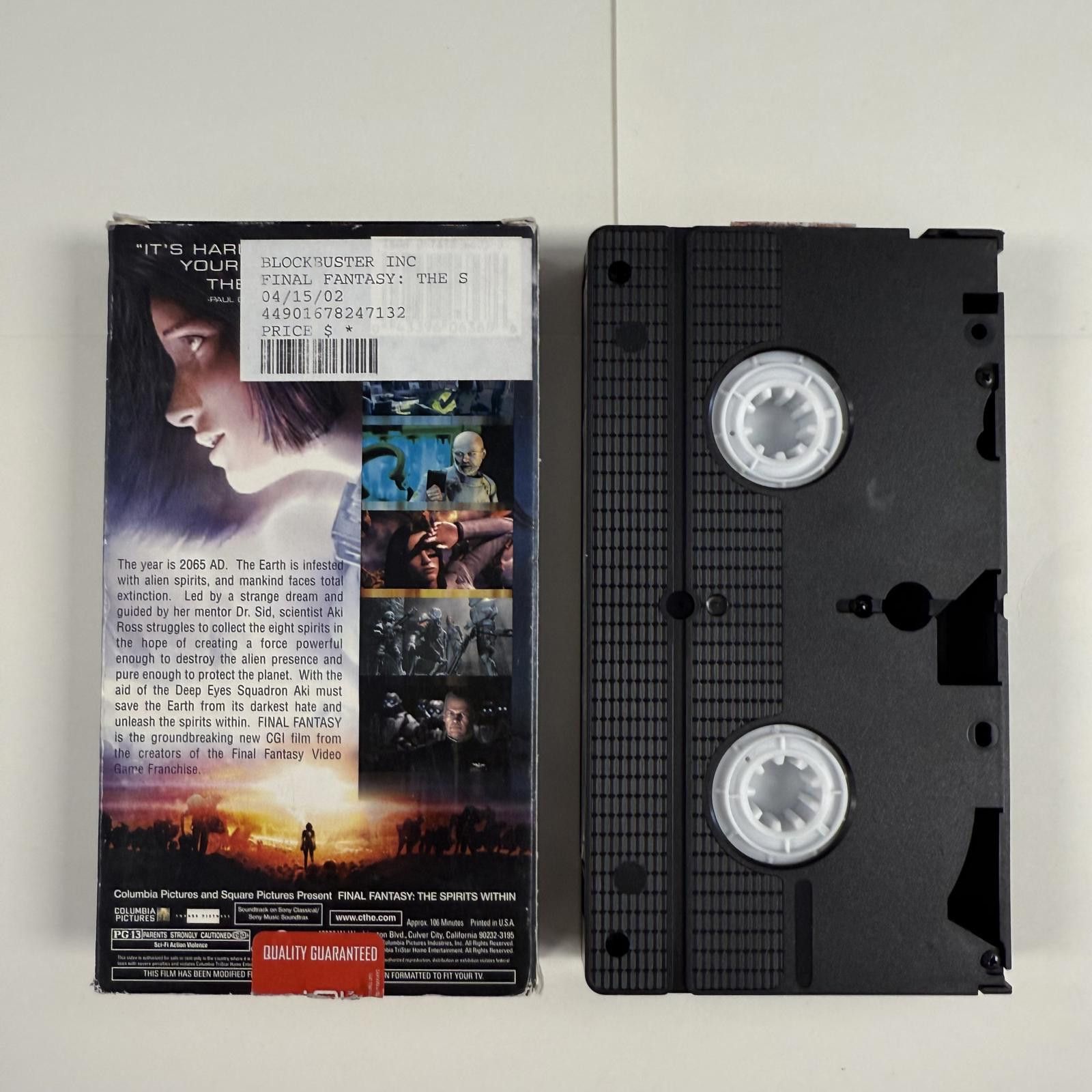 Designer Final Fantasy The Spirits Within VHS 2001 w/ Blockbuster Tag Size ONE SIZE - 5 Thumbnail