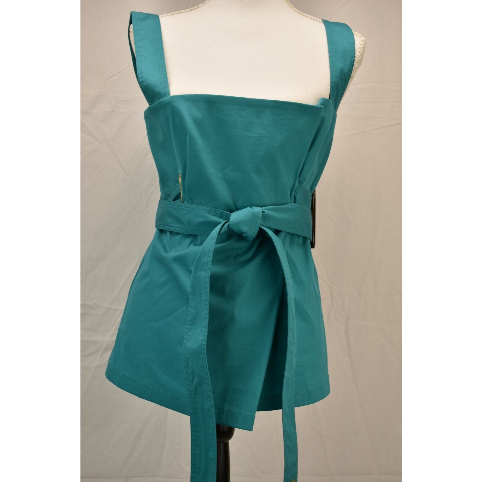 Gucci GUCCI GREEN COTTON STRAP BELTED ZIP HOLTER DRESS TOP 42 / M Size M / US 6-8 / IT 42-44 - 1 Thumbnail