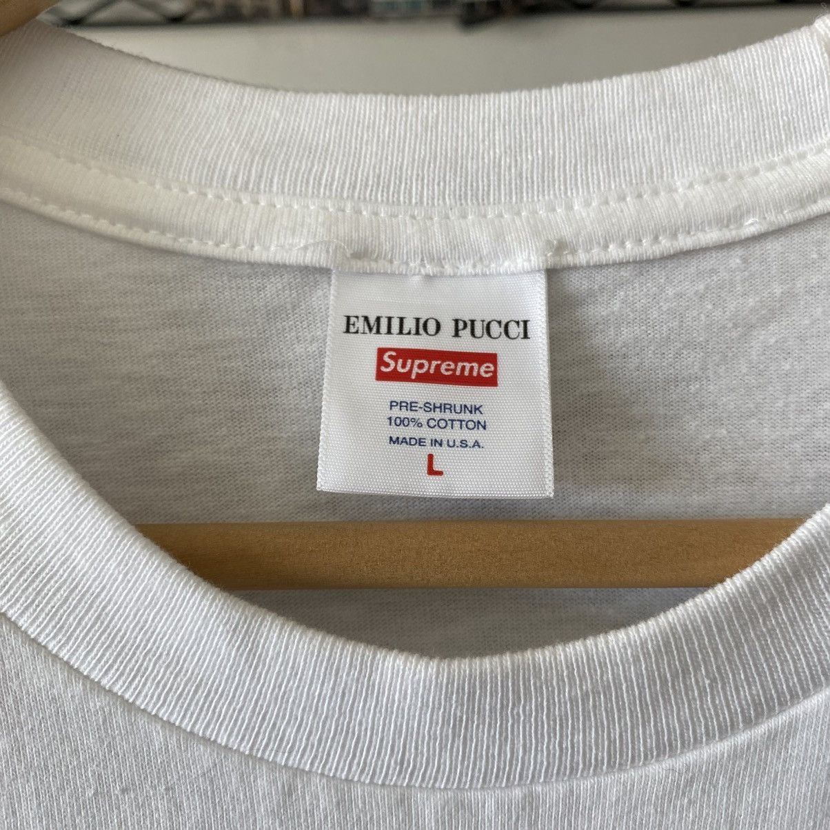Supreme Supreme Emilio Pucci Box Logo T-Shirt White Dusty Pink 2021 Size US L / EU 52-54 / 3 - 3 Thumbnail