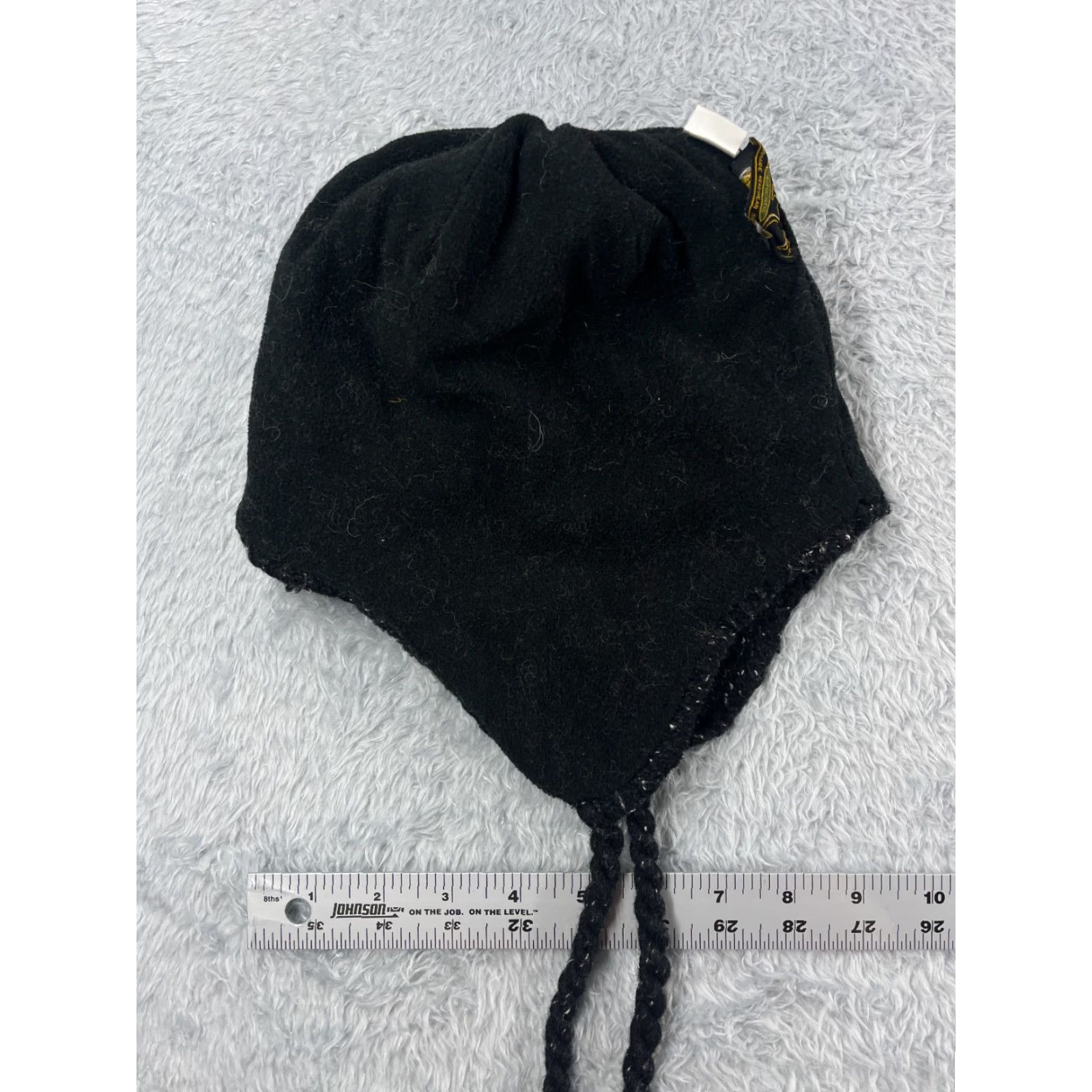Vintage Dorfman Pacific Beanie Toque Hat Adult One Size Black Knit Wool Nylon Fair Isle Ear Flap Mens Womens Unisex Holiday Outdoor Ski Beanie Size ONE SIZE - 7 Thumbnail
