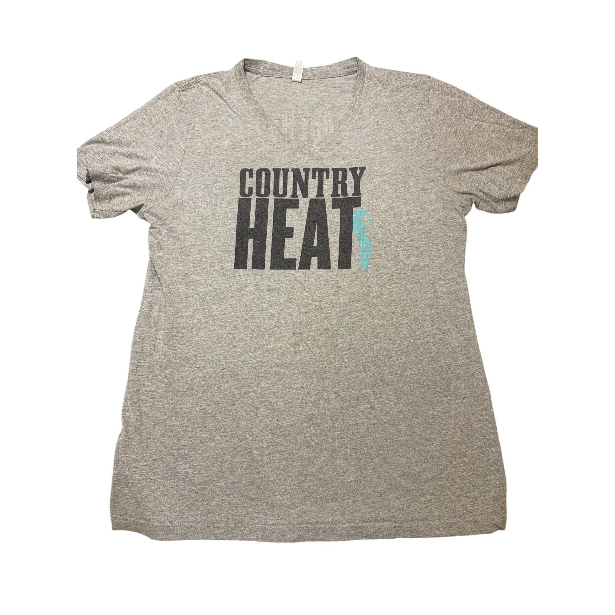 Other Country Heat Beachbody Gray V Neck T Shirt Front Back Graphi Size M / US 6-8 / IT 42-44 - 3 Thumbnail