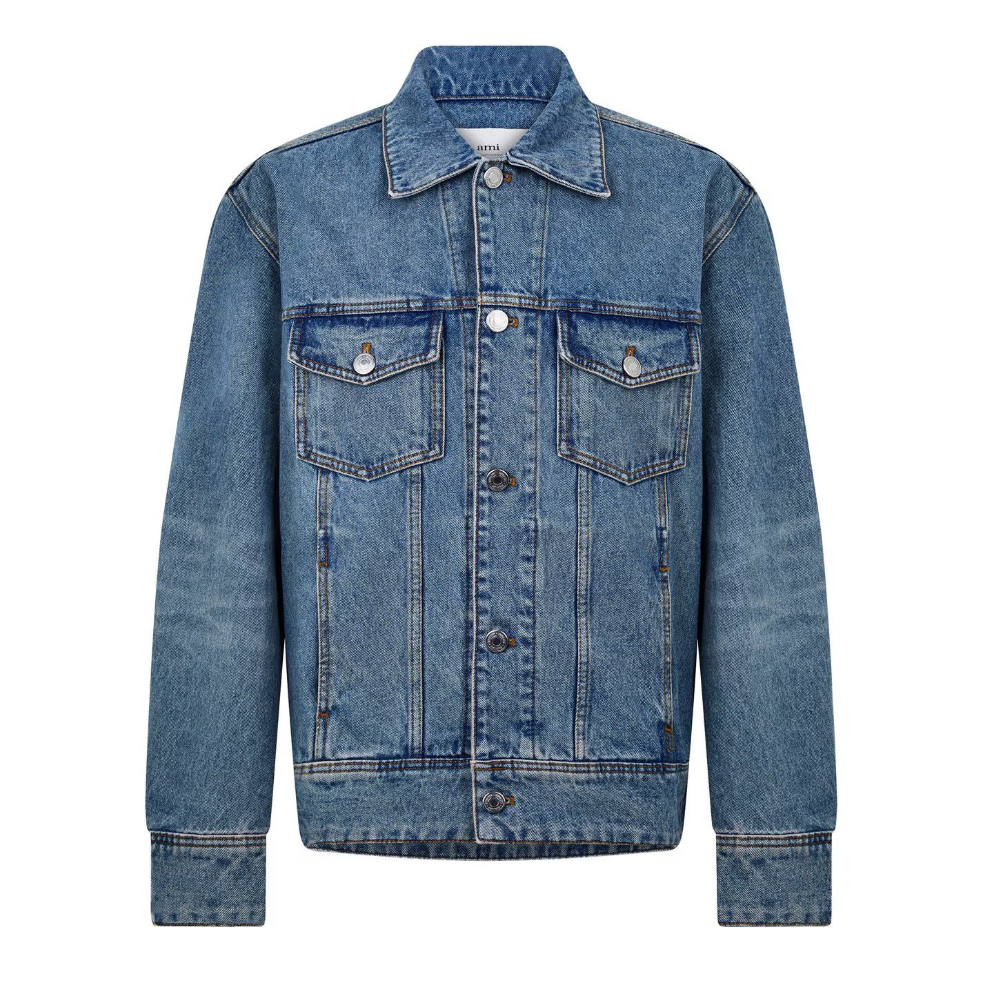 AMI o1g2r1mq0326 Trucker Denim Jacket in Blue Size US M / EU 48-50 / 2 - 1 Thumbnail