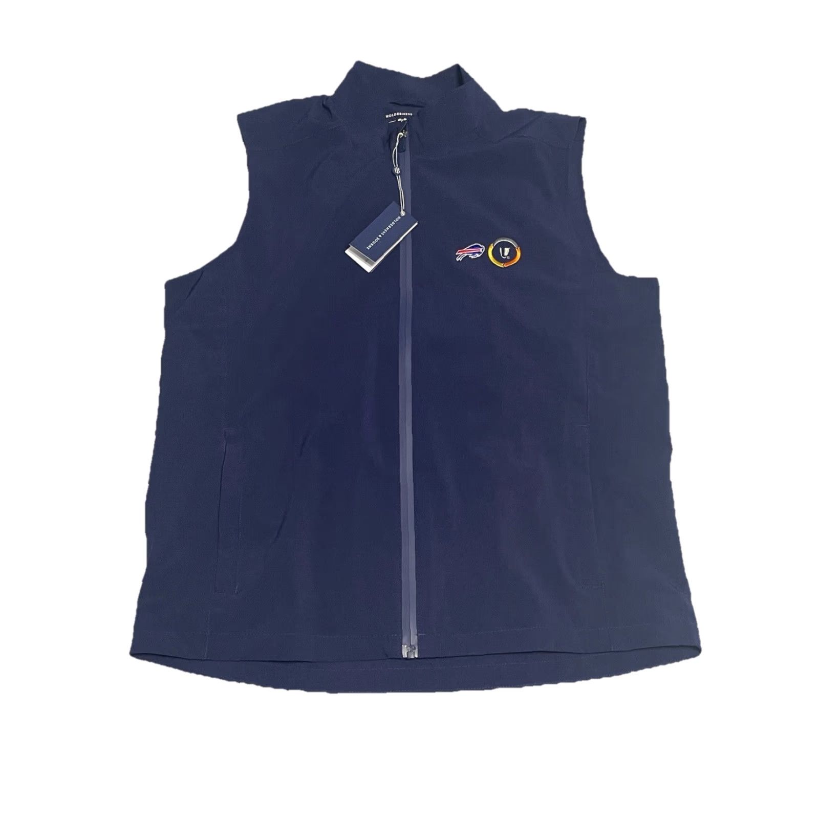 Vintage NWT Holderness & Bourne The Conrad Vest Dry Luxe Performance Navy Blue Sz L Golf Vest Buffalo Bills Mens Size US L / EU 52-54 / 3 - 2 Thumbnail