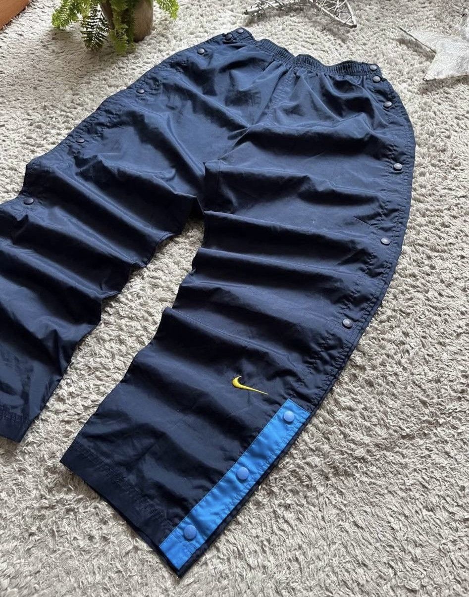 Nike 90s Nike Vintage Retro Track Swoosh Logo Drill Pants Rare Size US 33 - 3 Thumbnail