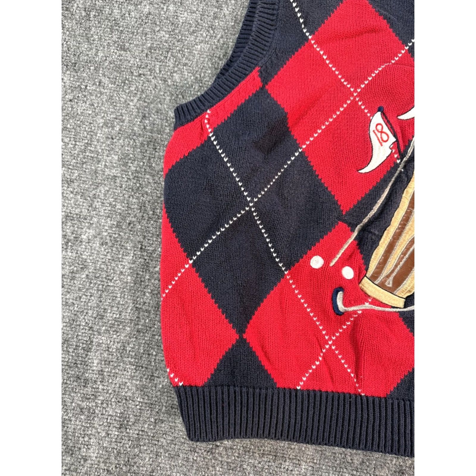 Vintage VINTAGE Rafaella Sweater Vest Mens Medium Red Black Argyle Golf Graphic 90s Bag Size US L / EU 52-54 / 3 - 3 Thumbnail