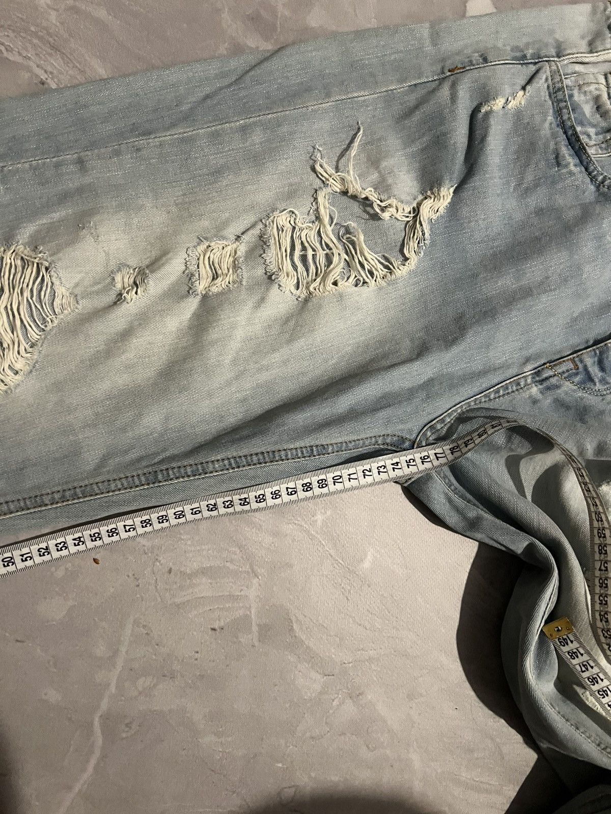 Japanese Brand Heavy Faded Destroyed Denim – Archive Slim Fit Underground Size US 34 / EU 50 - 10 Thumbnail