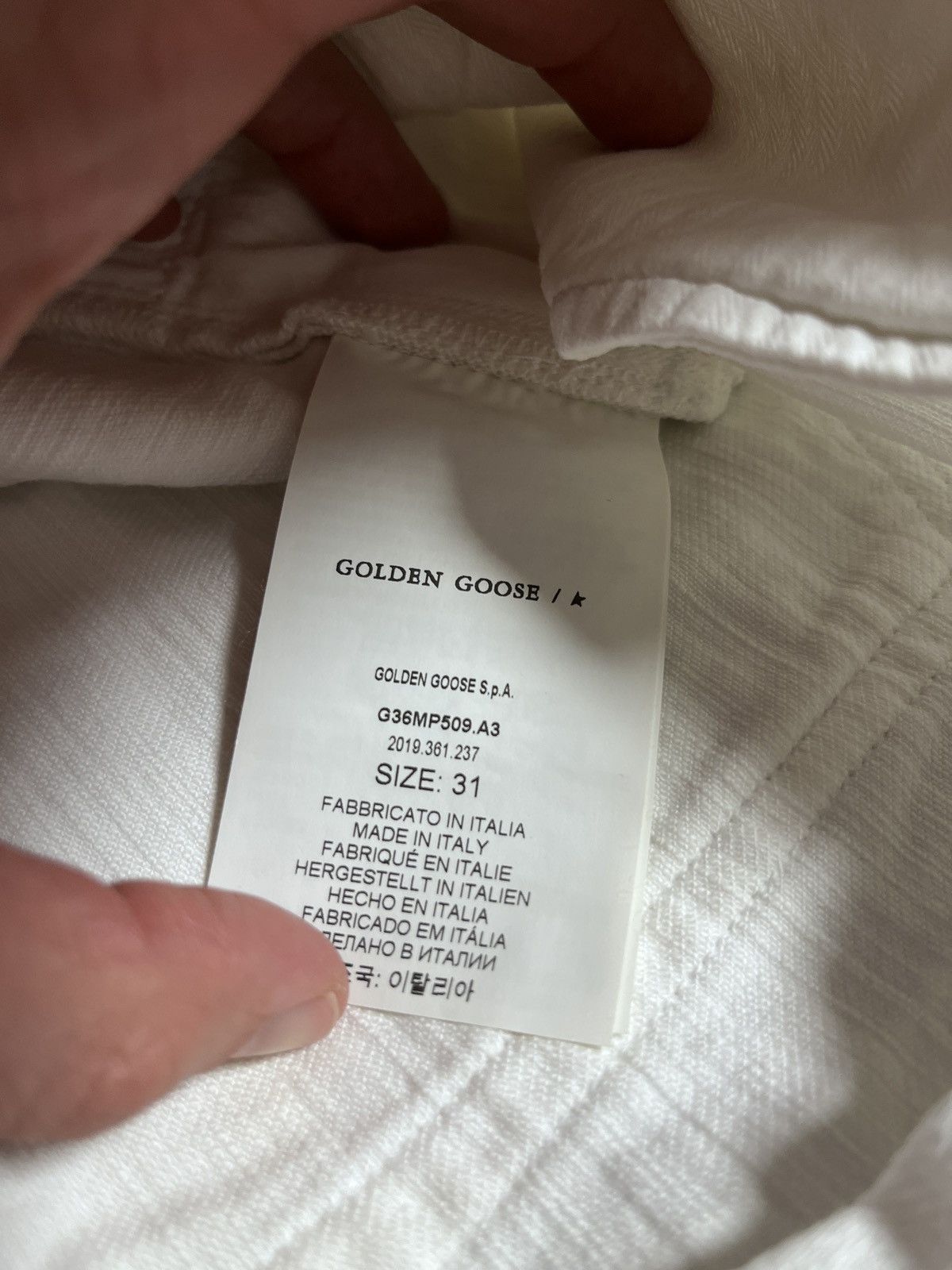 Golden Goose Golden Goose Distressed White Jeans Size US 31 - 12 Thumbnail