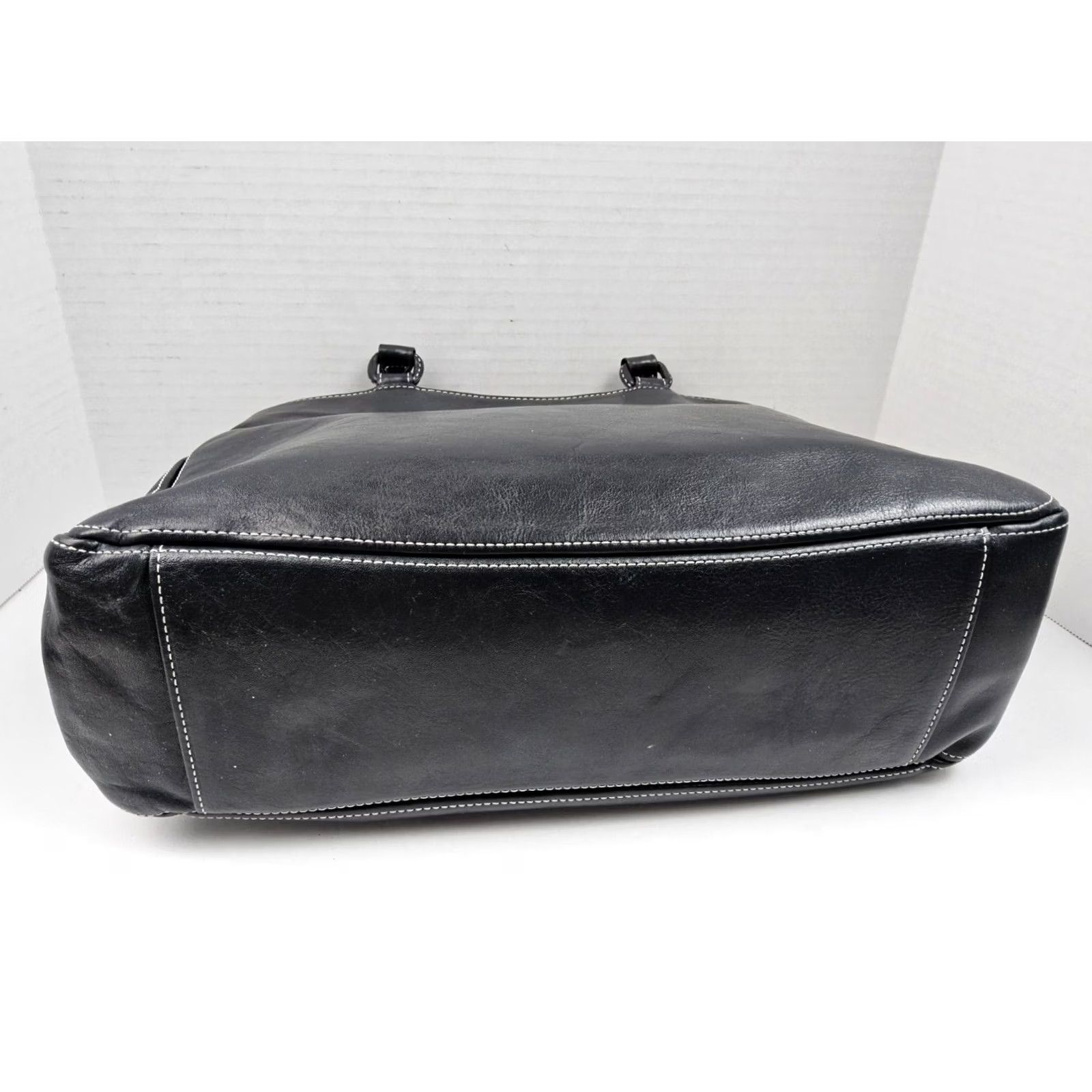 Vintage Kitamura Leather Tote Shoulder Handbag Purse Black Women Large Tote Leather Black 14x9.5x4.5 Womens Size ONE SIZE - 5 Thumbnail