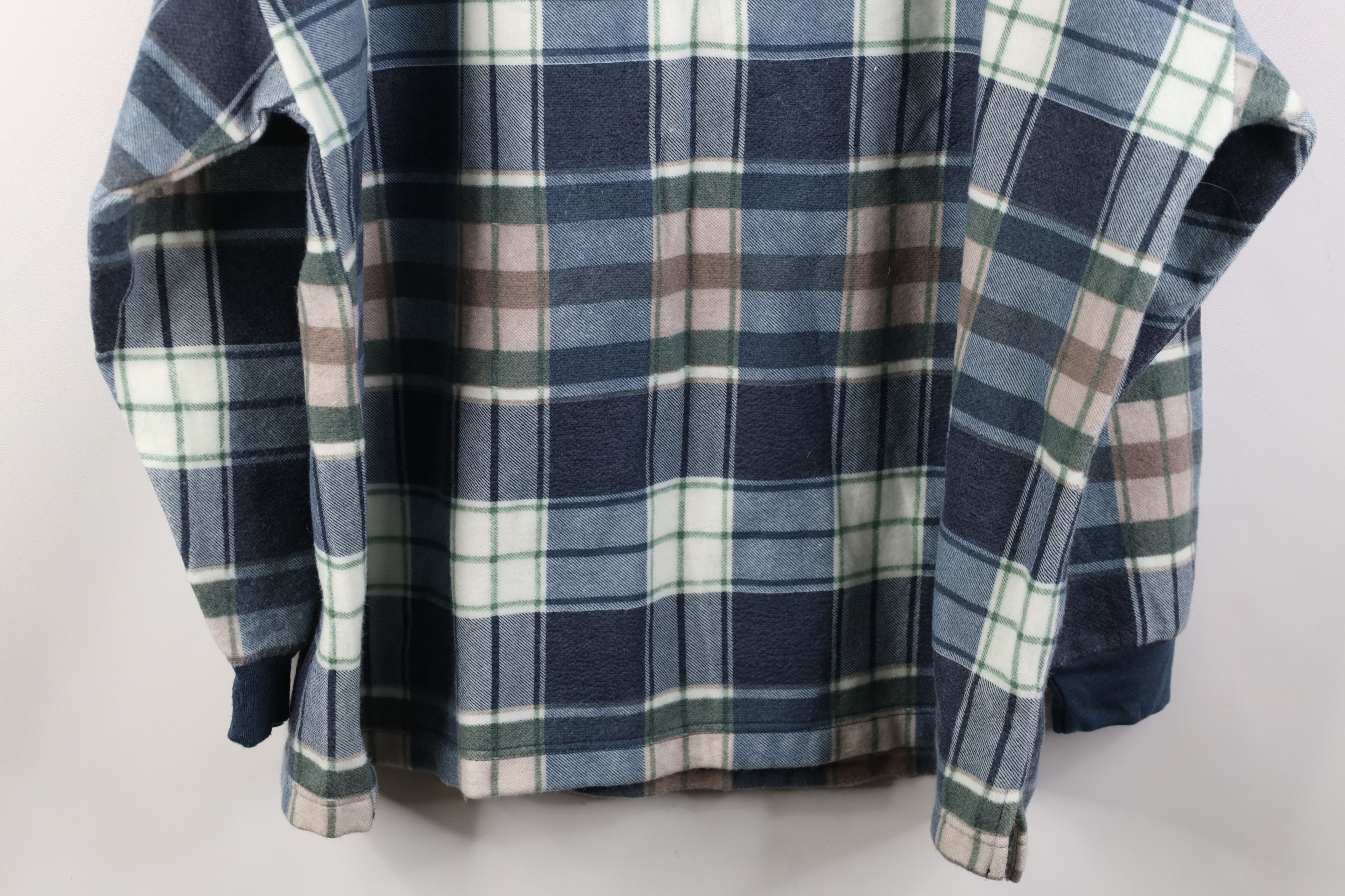 Vintage Vintage 90s Streetwear Mock Neck Fleece Sweatshirt Plaid Size 3XL / US 20-22 - 10 Thumbnail