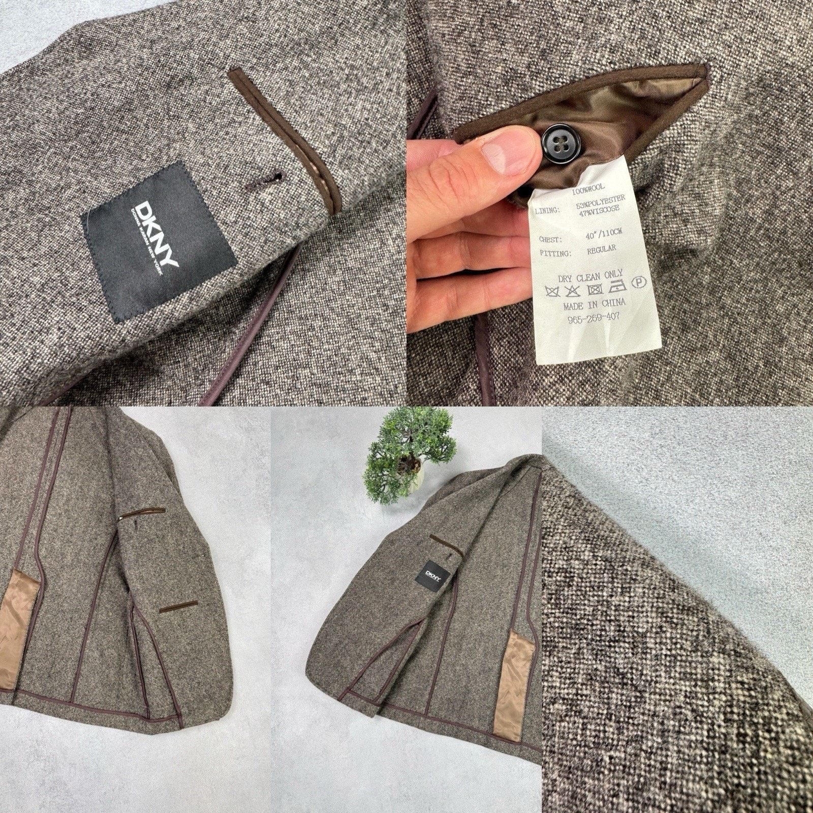 Donna Karan DNKY Donna Karan Men Wool Blazer Brown Size 40”/110cm Jacket Size 40R - 23 Thumbnail