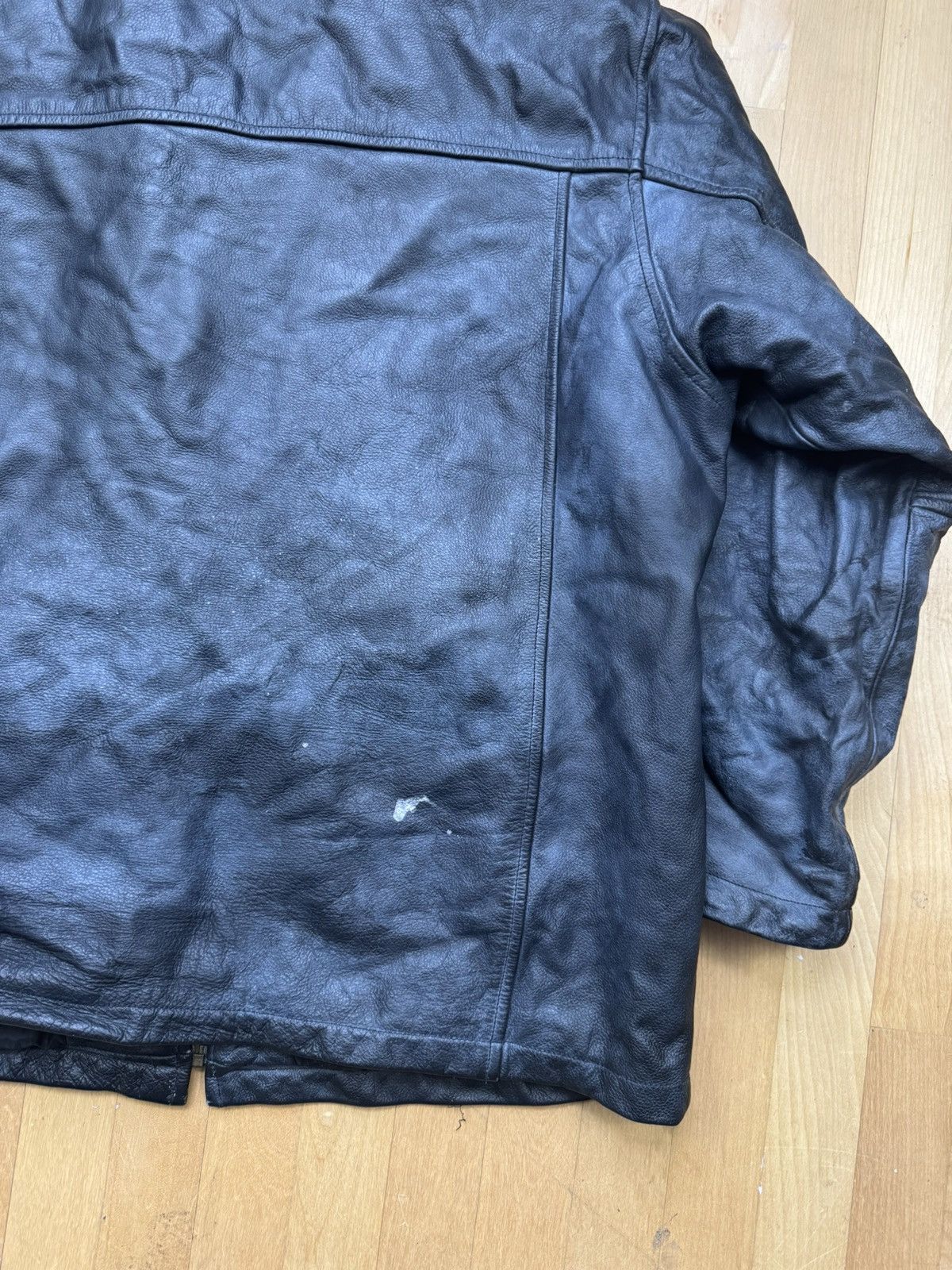 Vintage Vintage Leather Bomber Jacket Racing Moto Schott Style 90s Size US L / EU 52-54 / 3 - 6 Thumbnail