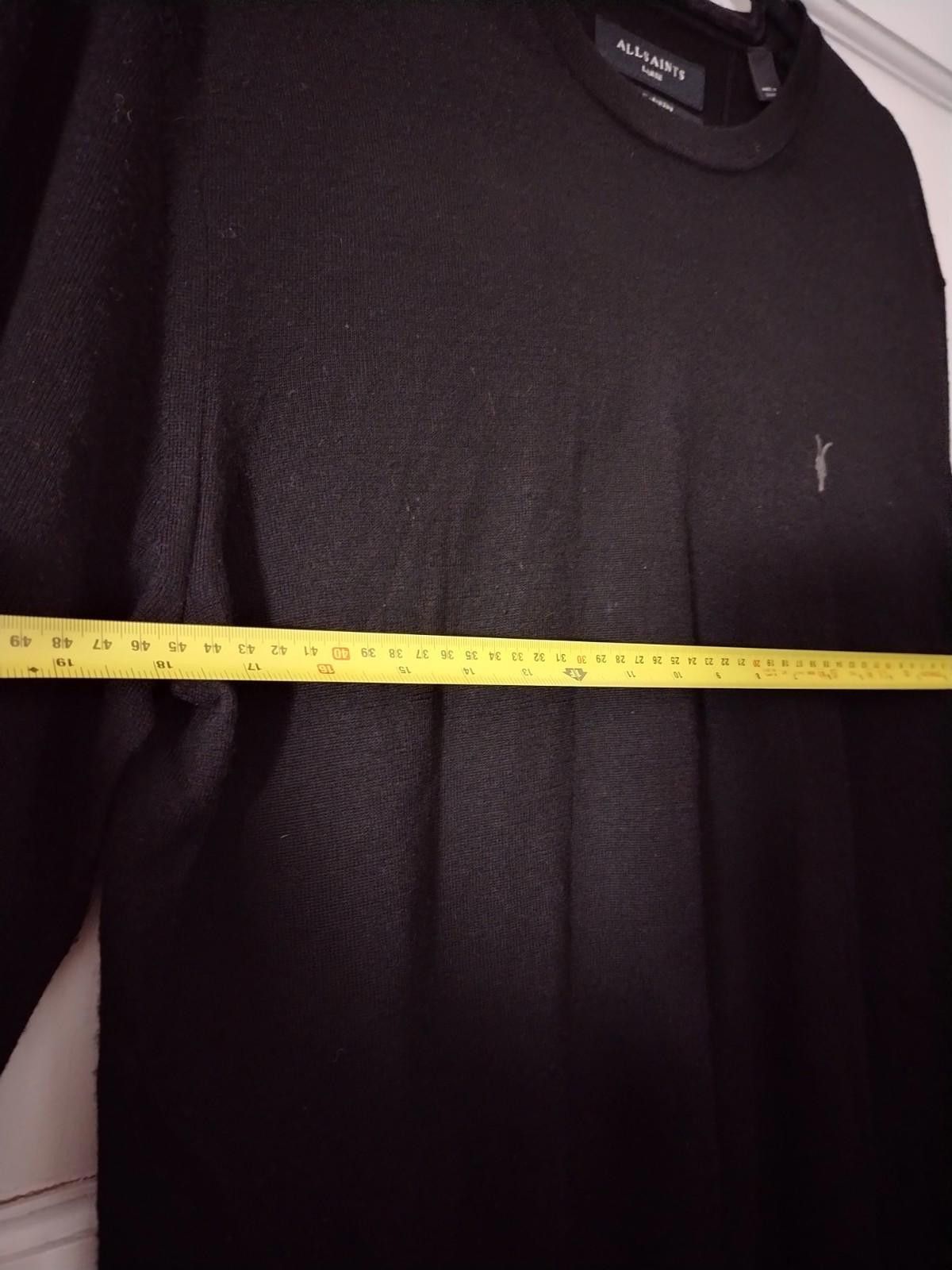 Allsaints AllSaints Men's Black Merino Wool Jumper Size US L / EU 52-54 / 3 - 8 Thumbnail