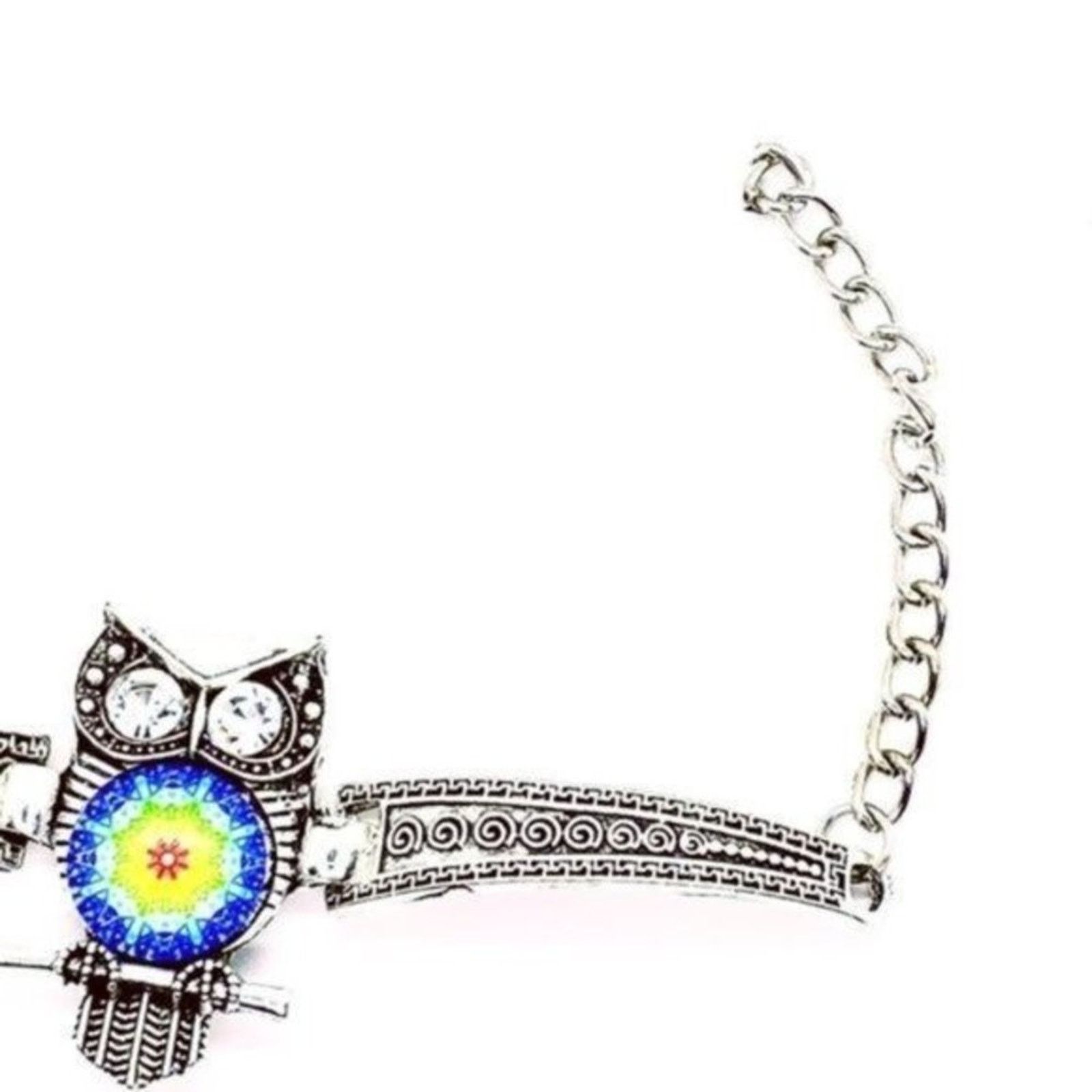 Other Boho Owl Rhinestone Silver-Tone Bracelet NWT Size ONE SIZE - 3 Thumbnail