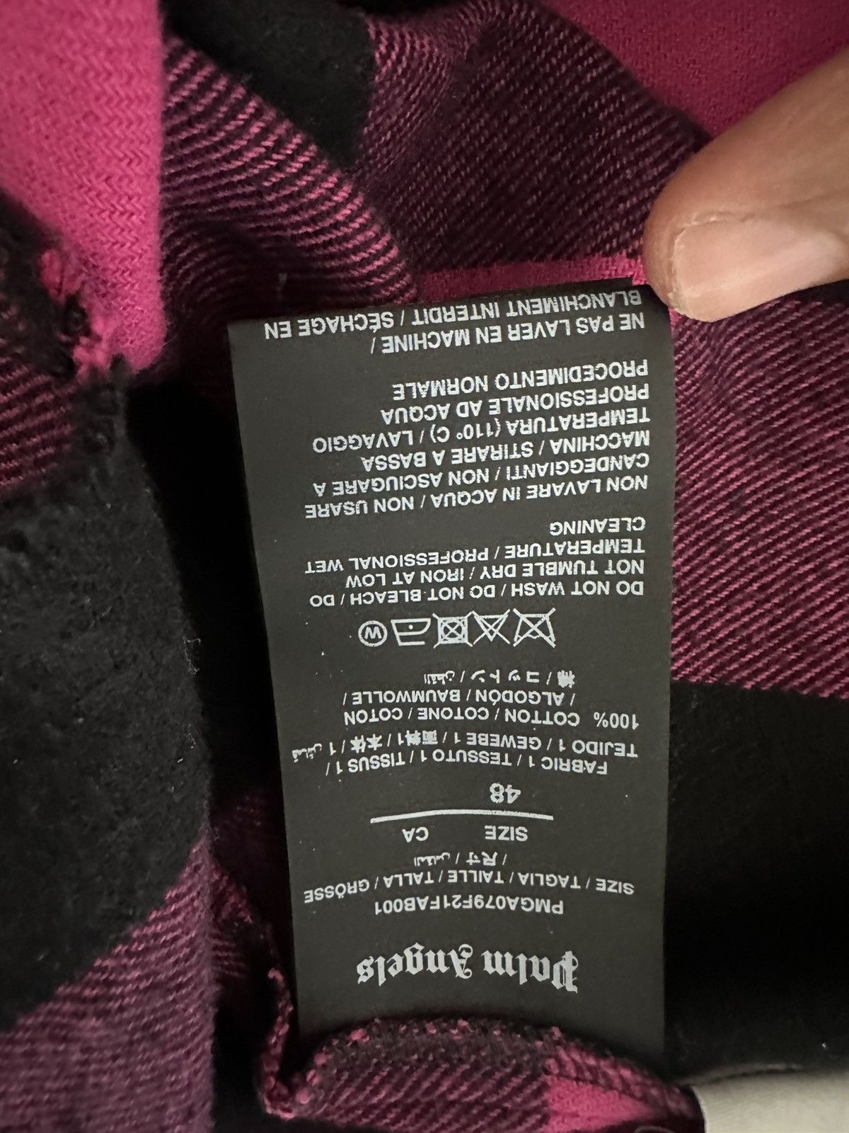 Palm Angels Palm angel curved logo check flannel pre owned medium Size US M / EU 48-50 / 2 - 6 Thumbnail