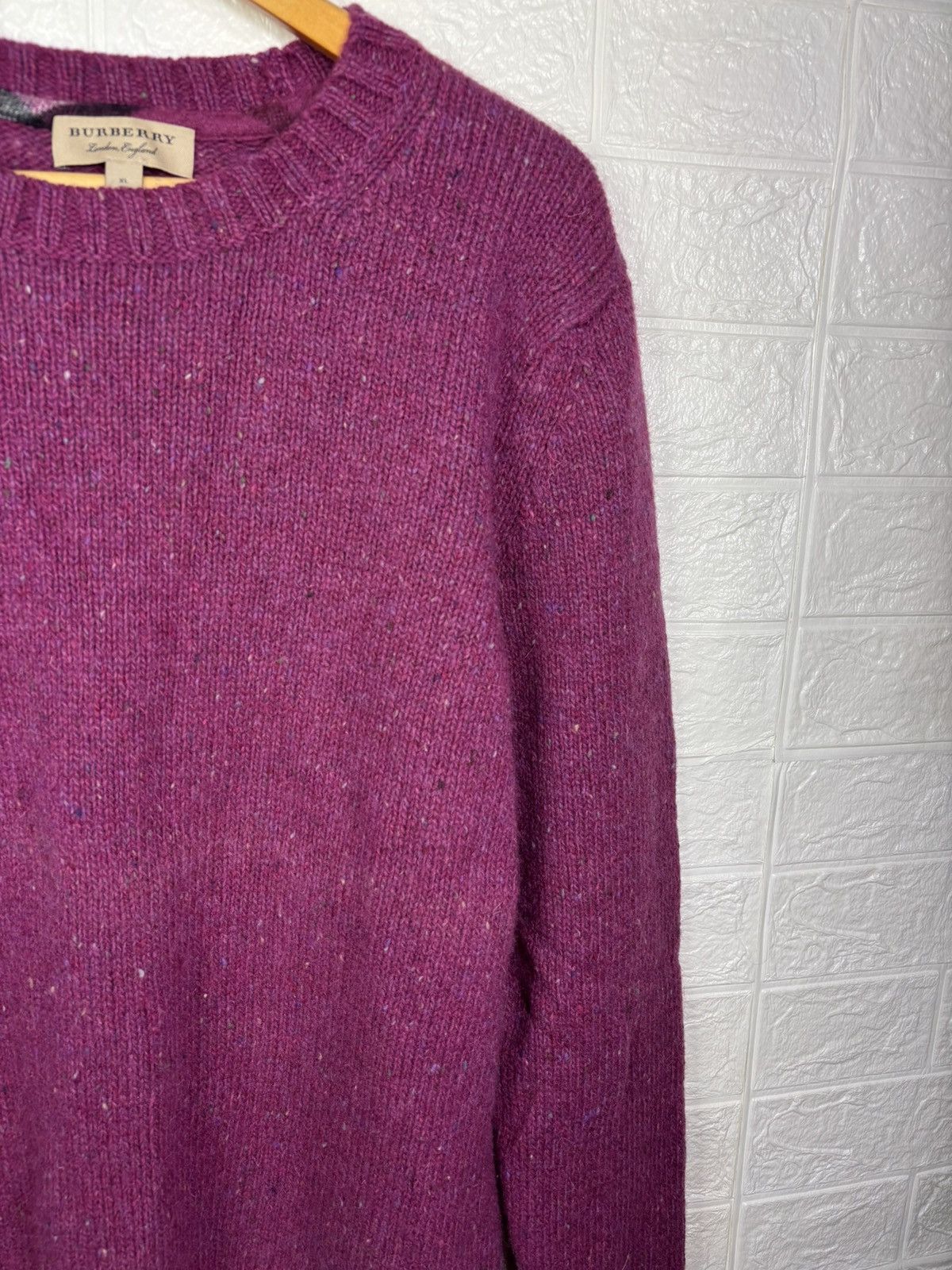 Burberry Burberry Men’s Wool Sweater XL Raspberry Red Pullover Jumper Size US XL / EU 56 / 4 - 6 Thumbnail