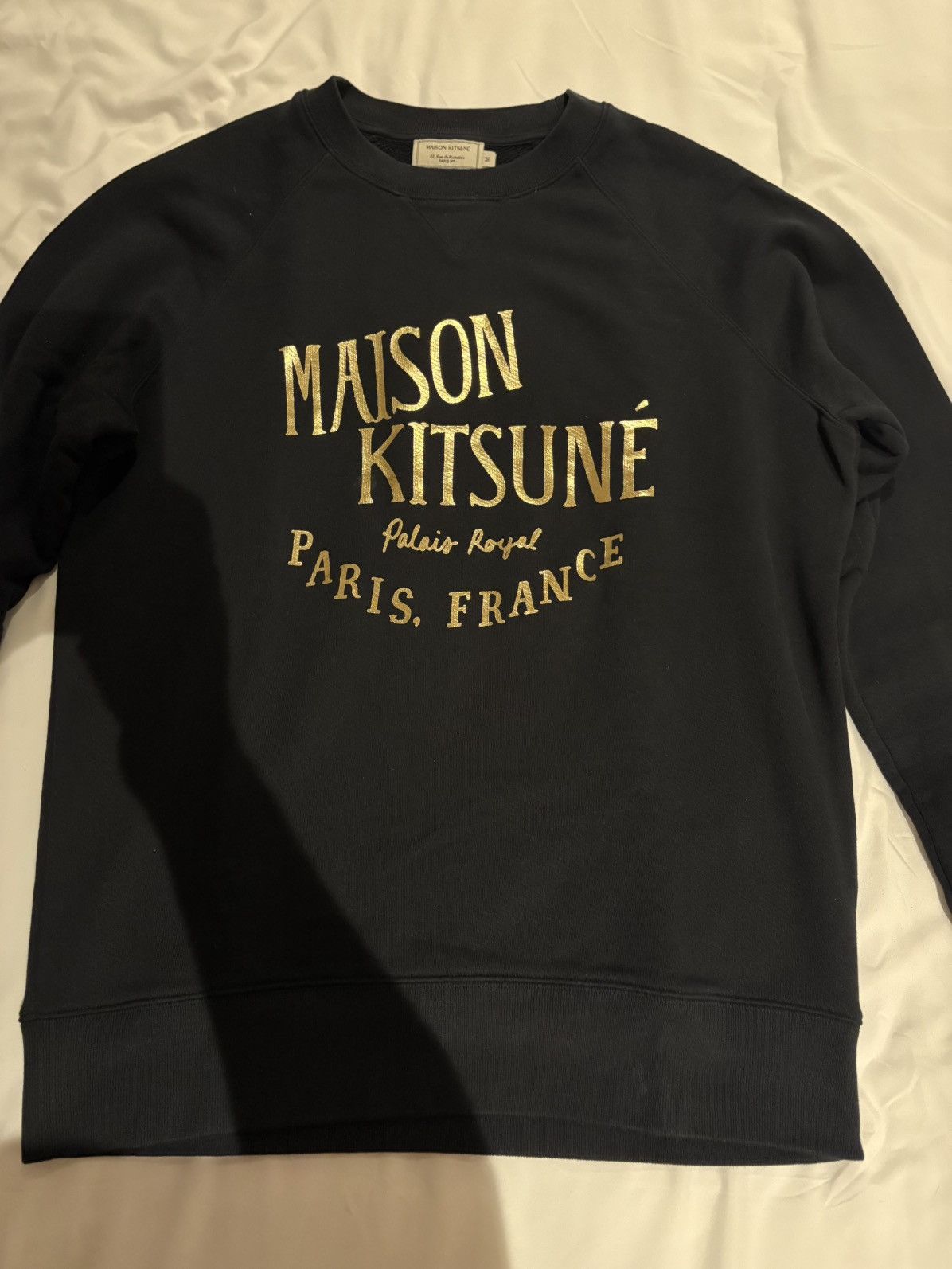 Maison Kitsune Maison Kitsuné Palais Royal Crewneck Sweatshirt Black Gold Size US M / EU 48-50 / 2 - 1 Thumbnail