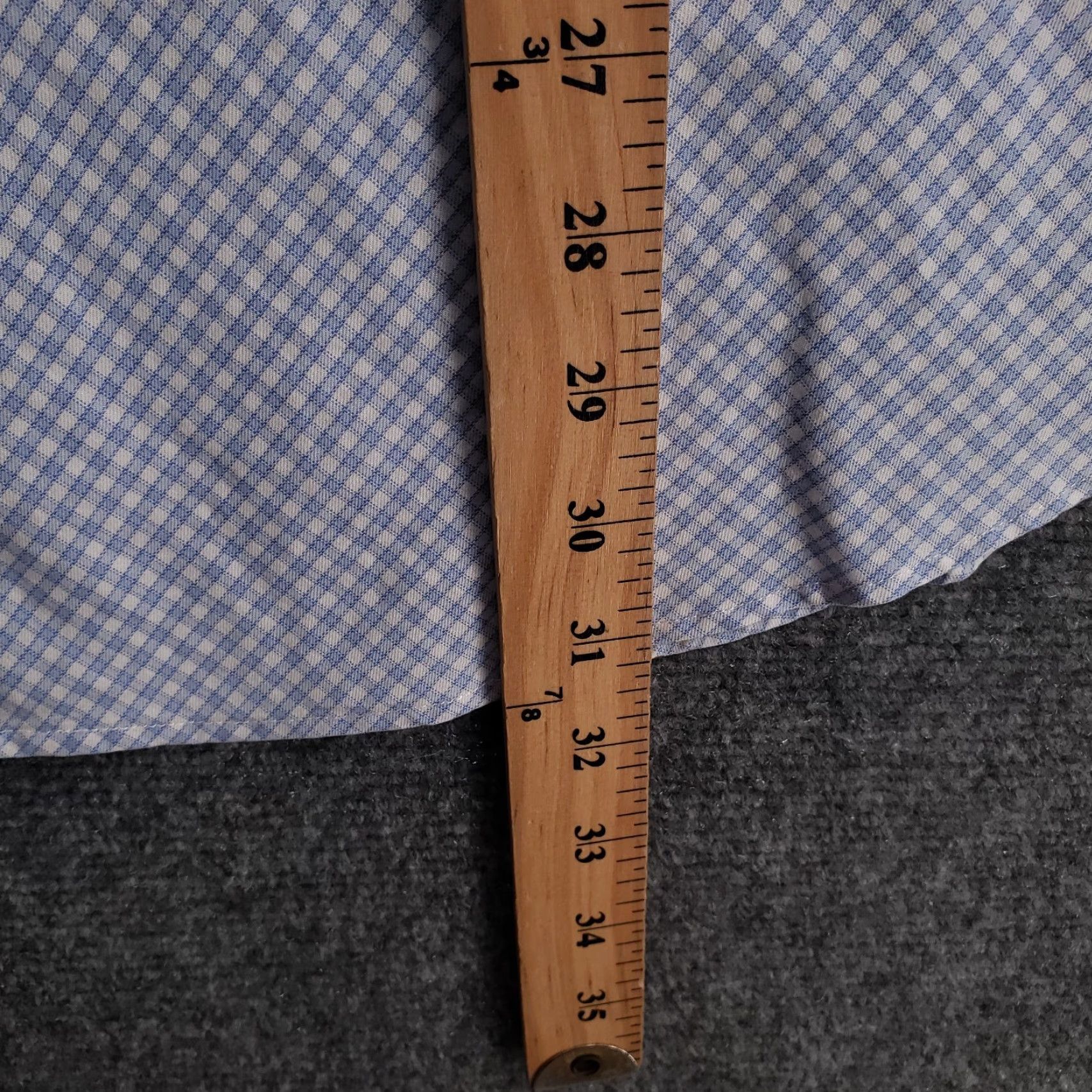 Hugo Boss HUGO BOSS Dress Shirt Mens 17 Blue Plaid Long Sleeve Button Up 100% Cotton Collared Shirt Size 17 Regular Chest 46in Business Casual Women? Mens Size 46R - 6 Thumbnail